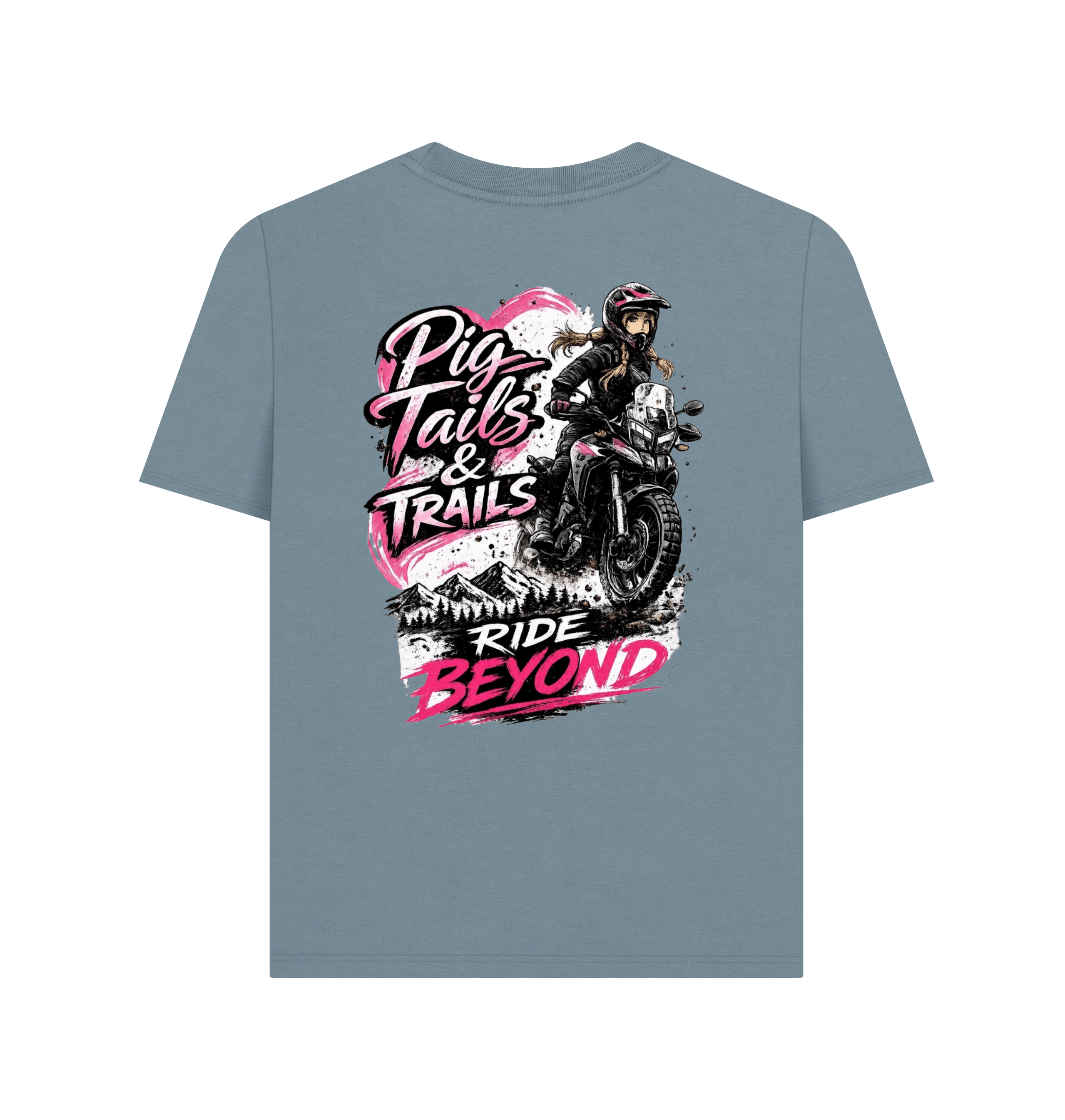 Stone Blue Printed T-shirt Back