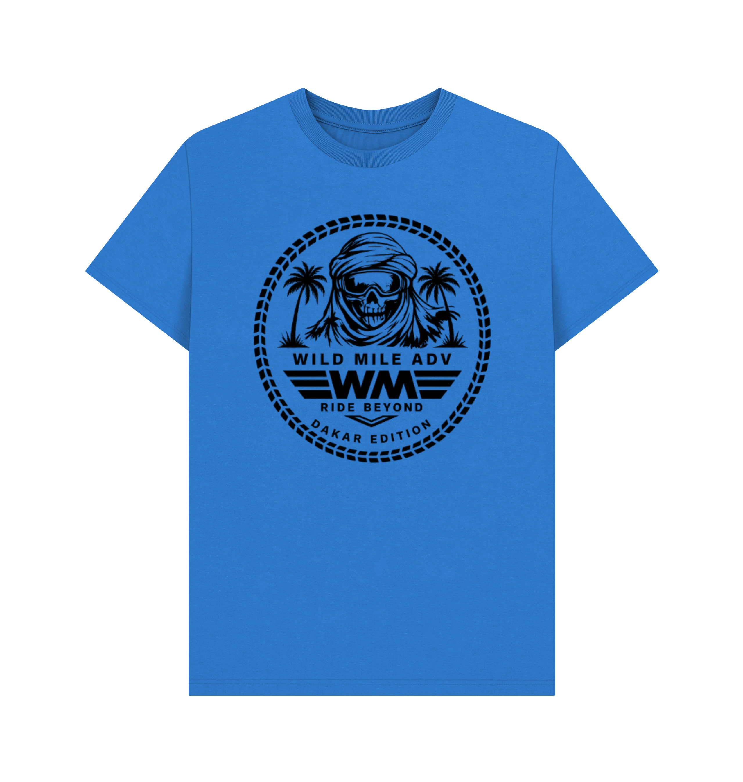Bright Blue Printed T-shirt Front