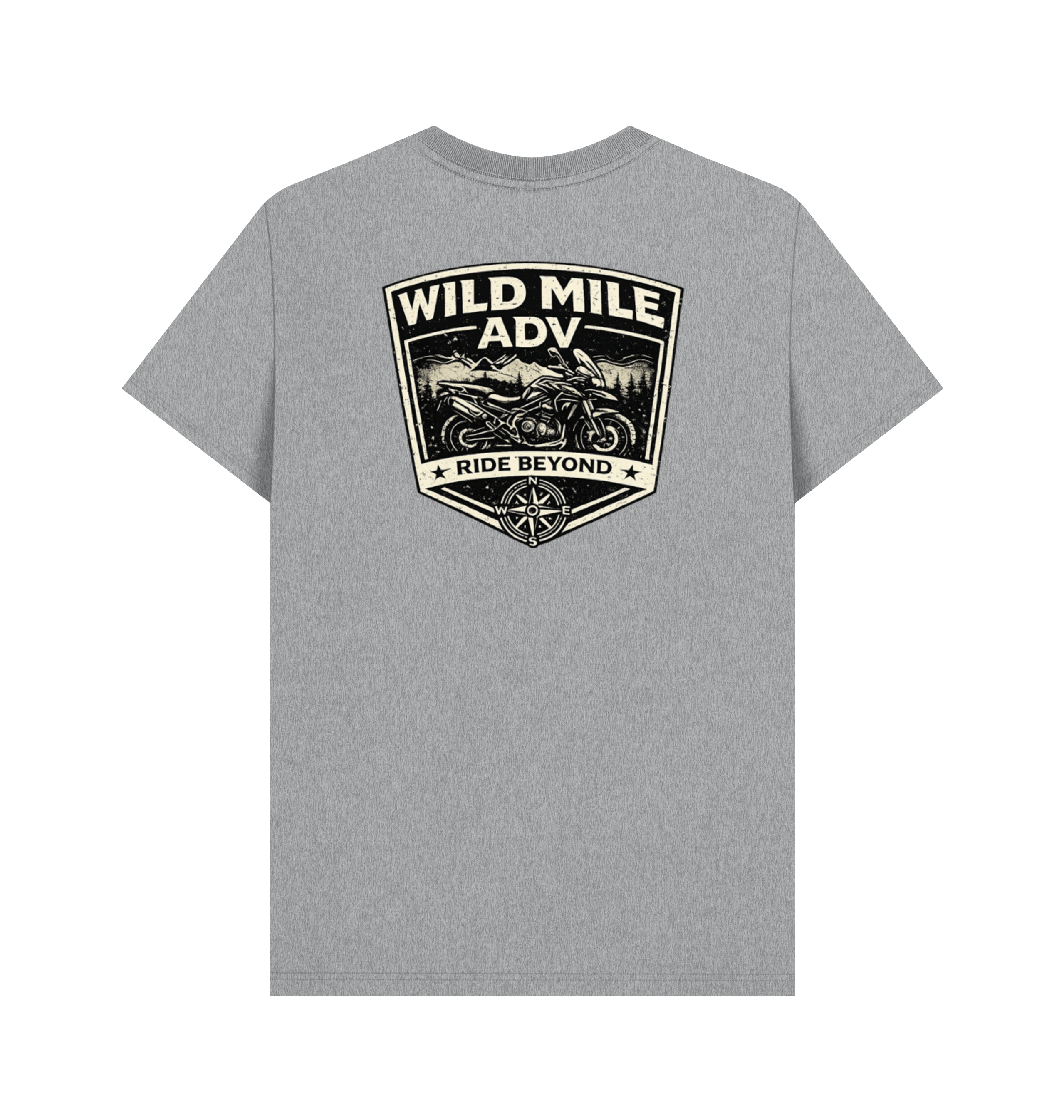 Athletic Grey Printed T-shirt Back