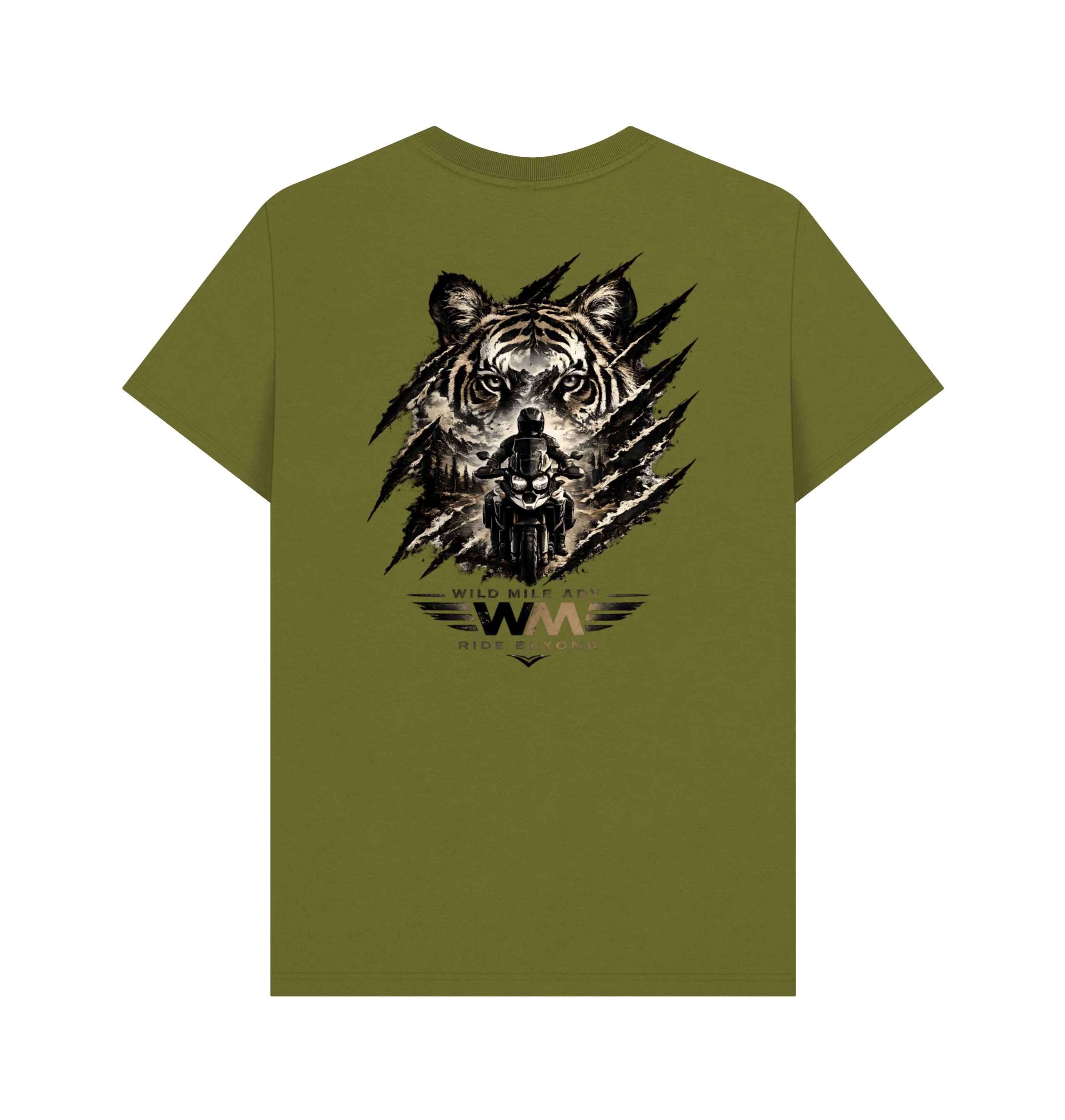 Moss Green Printed T-shirt Back