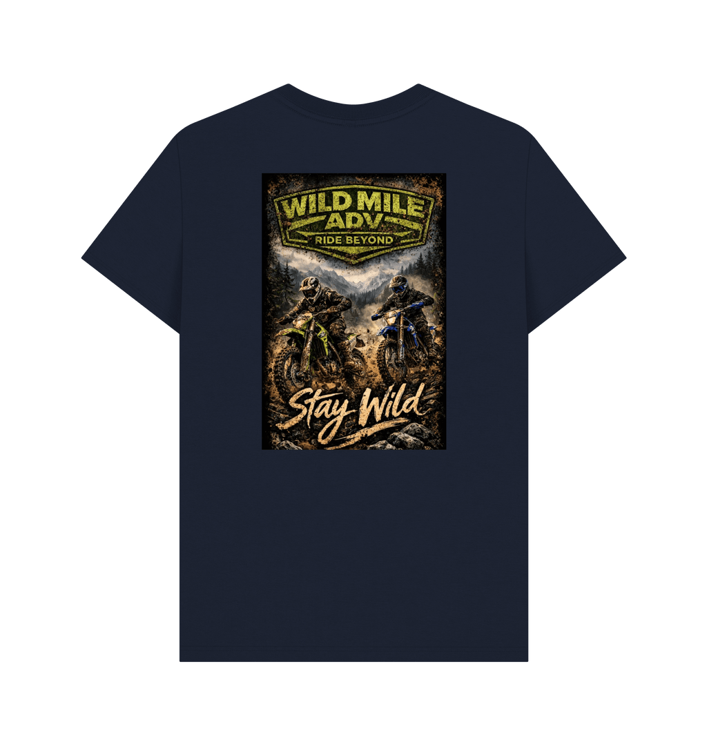 Navy Blue Printed T-shirt Back