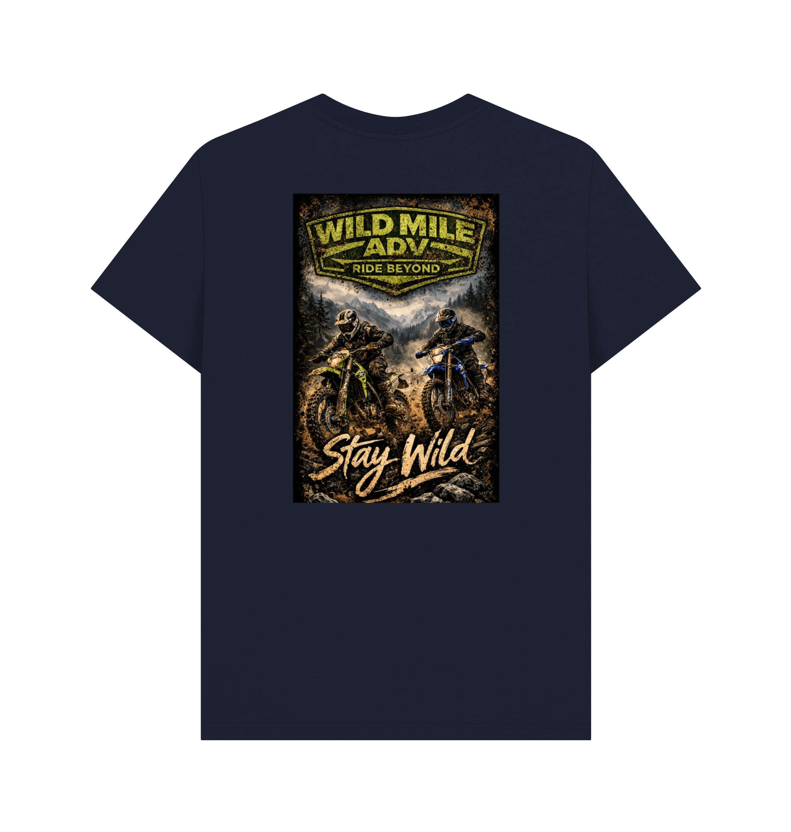 Navy Blue Printed T-shirt Back