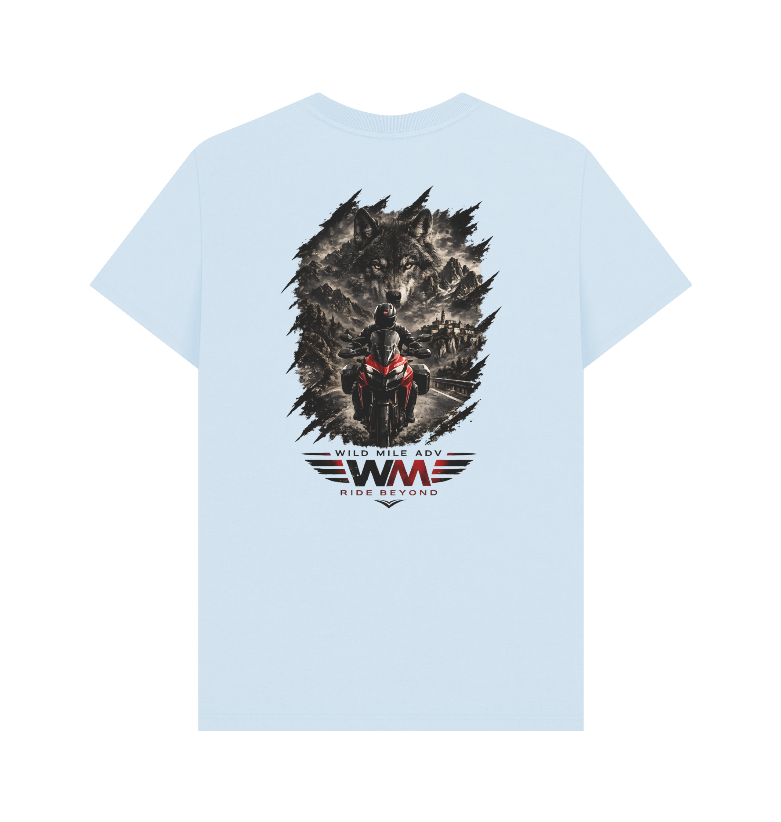 Sky Blue Printed T-shirt Back