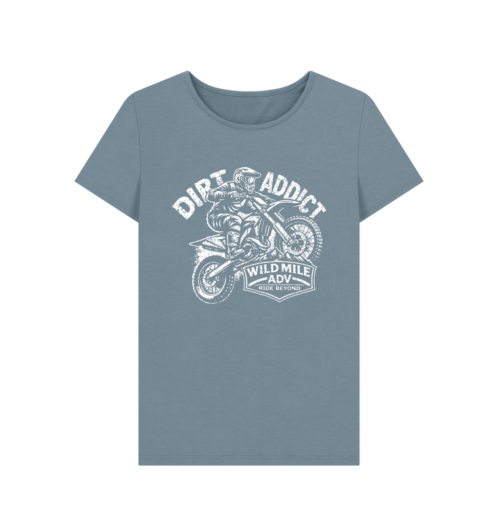 WMADV - Womens Dirt Addict CrewTee - Wild Mile ADVPrinted T-shirt