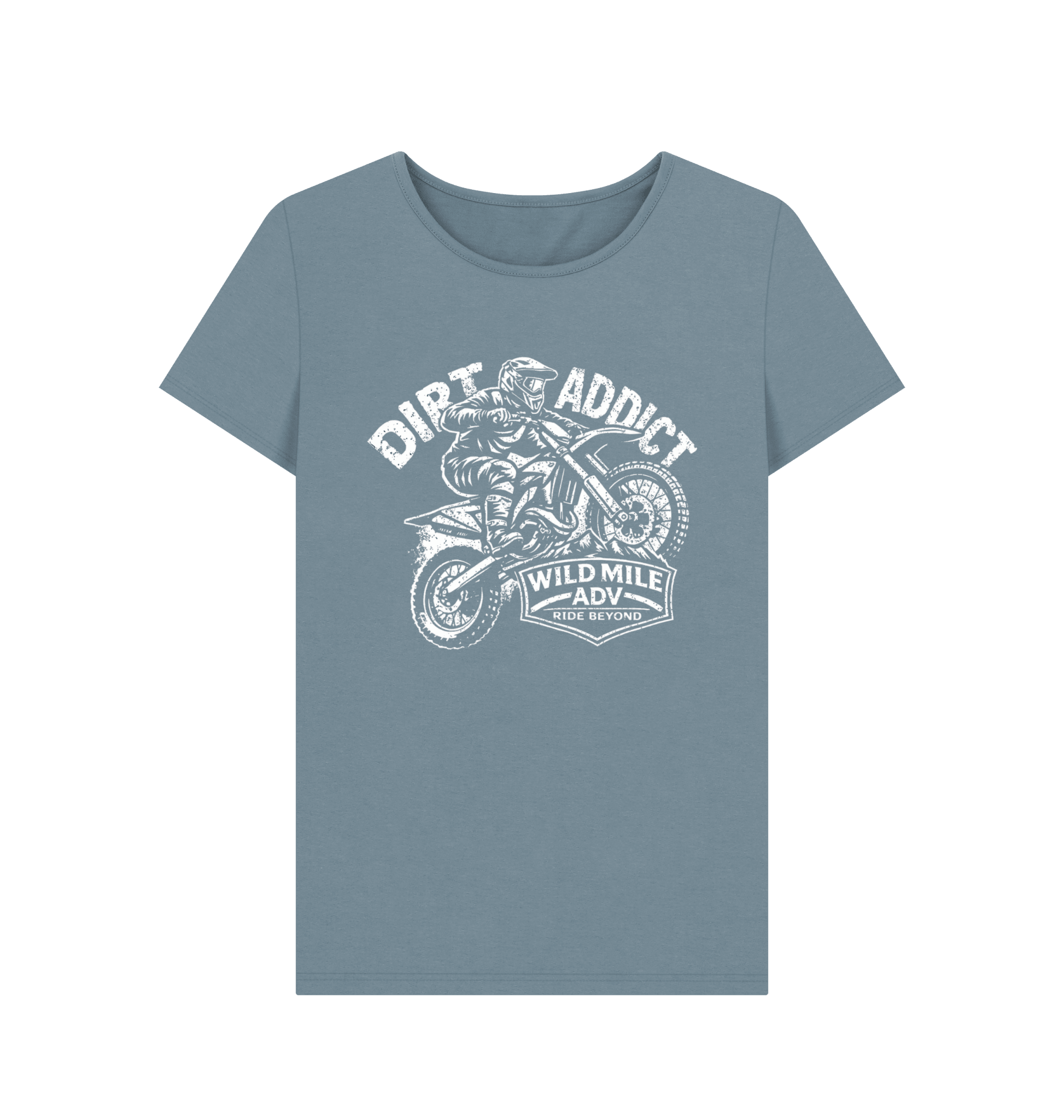 WMADV - Womens Dirt Addict CrewTee - Wild Mile ADVPrinted T-shirt