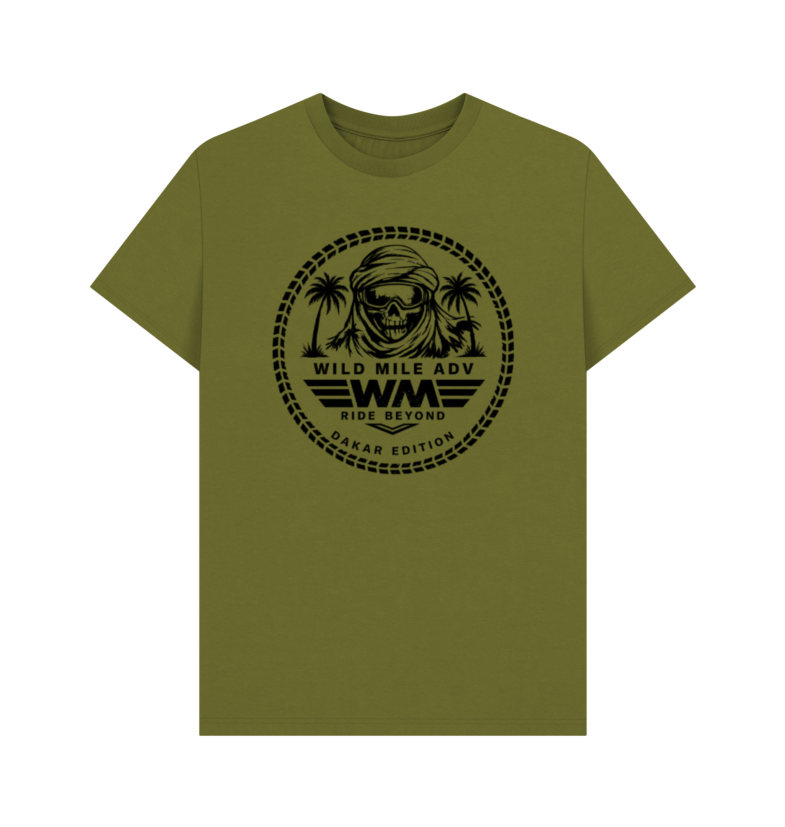 Moss Green Printed T-shirt Front