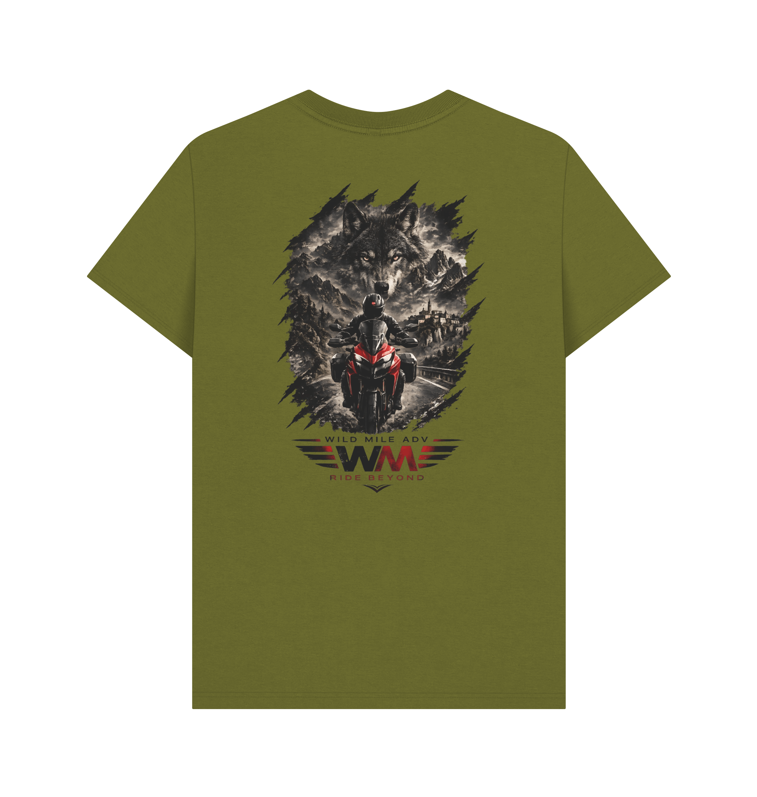Moss Green Printed T-shirt Back