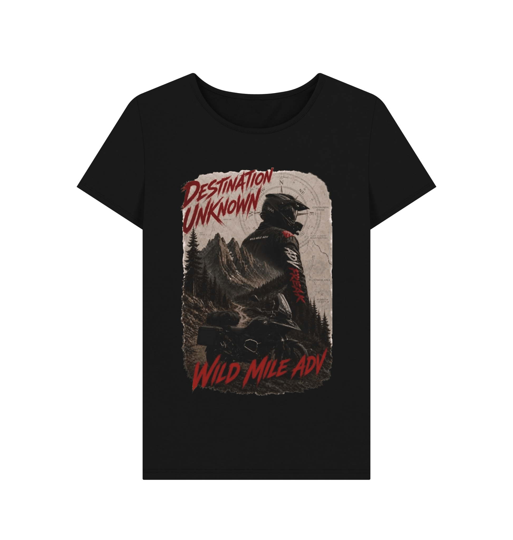 WMADV - Women's Destination Unknown Crew Tee - Wild Mile ADVPrinted T-shirt