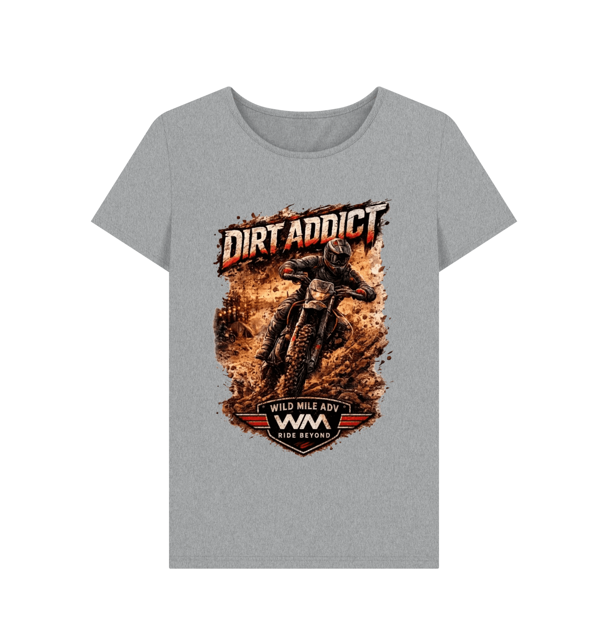 WMADV - Women's Dirt Addict Full On Crew Tee - Wild Mile ADVPrinted T-shirt