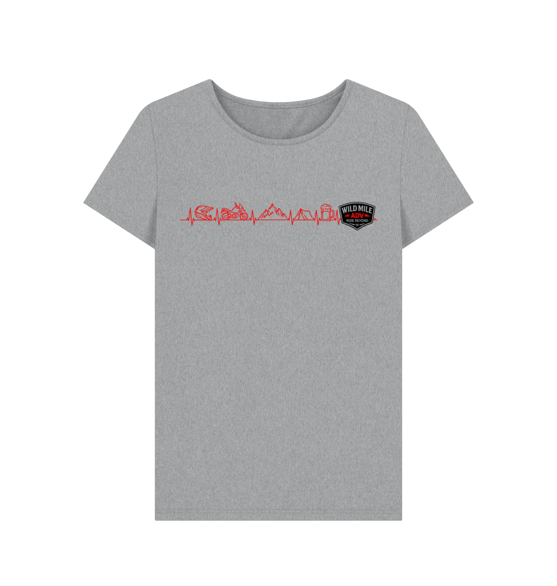WMADV - Women's Heart Rate Crew Tee - Wild Mile ADVPrinted T-shirt