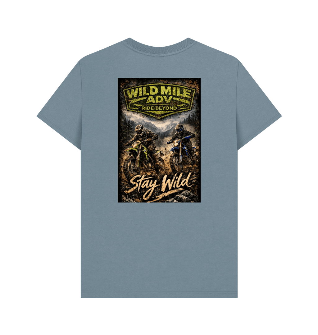 Stone Blue Printed T-shirt Back