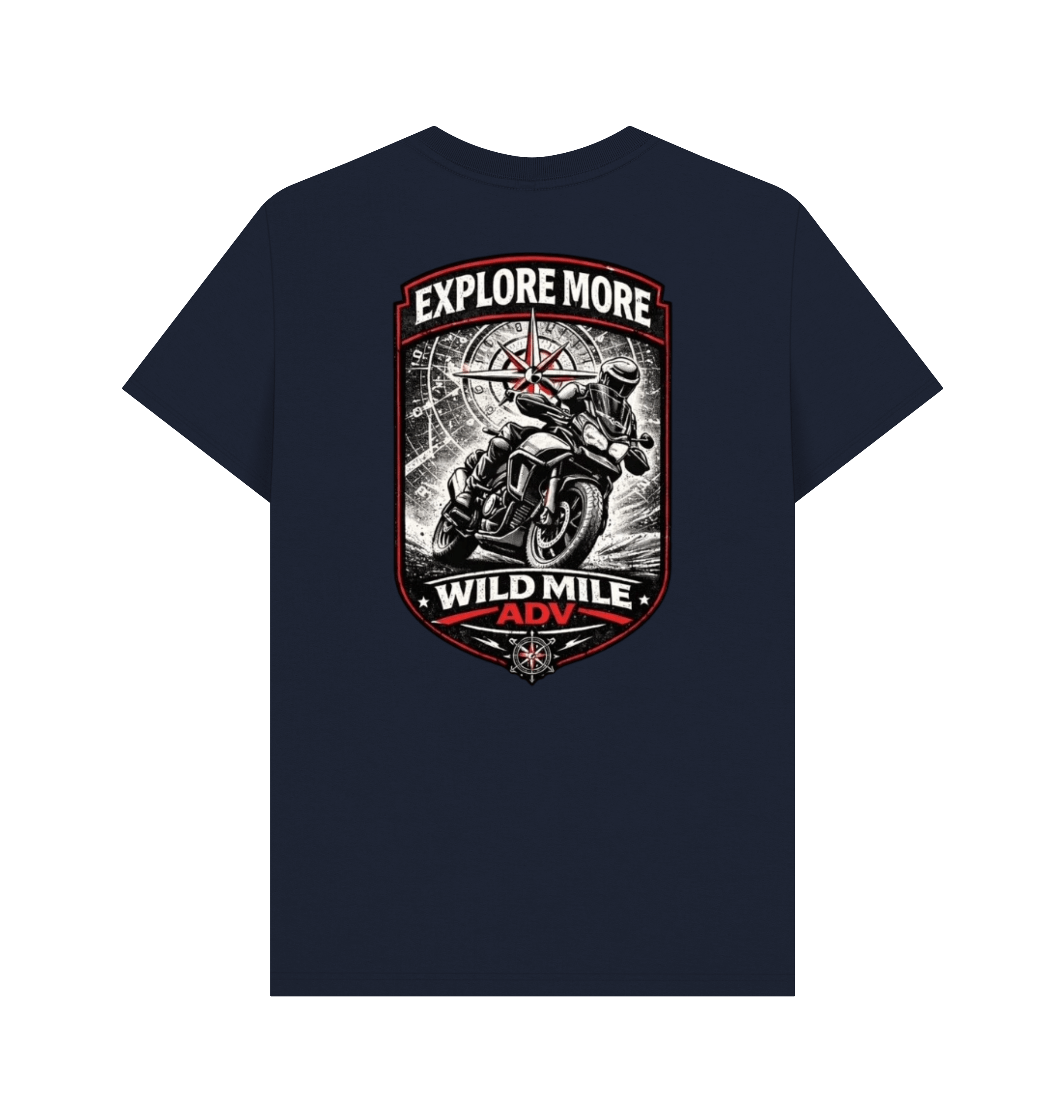 Navy Blue Printed T-shirt Back