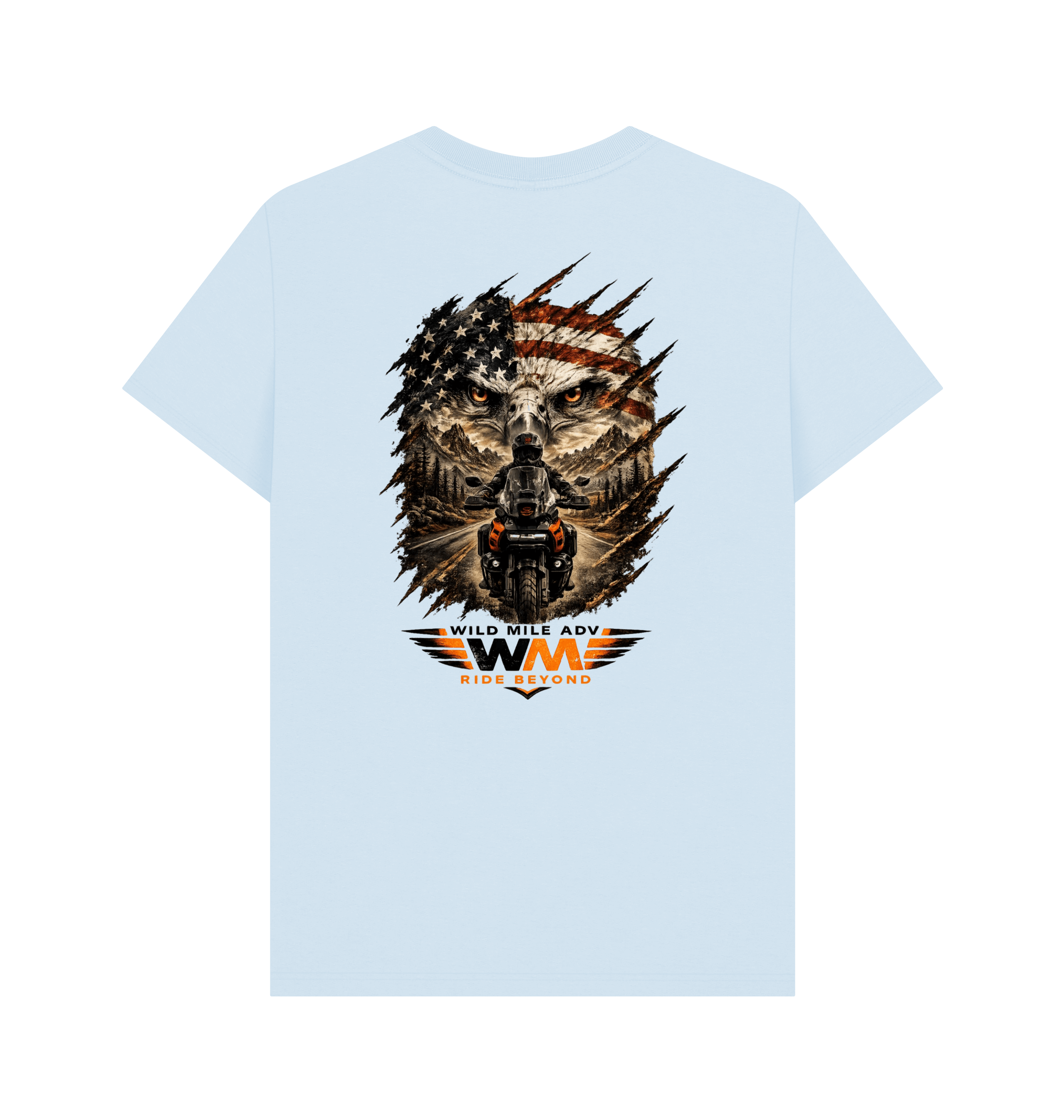Sky Blue Printed T-shirt Back