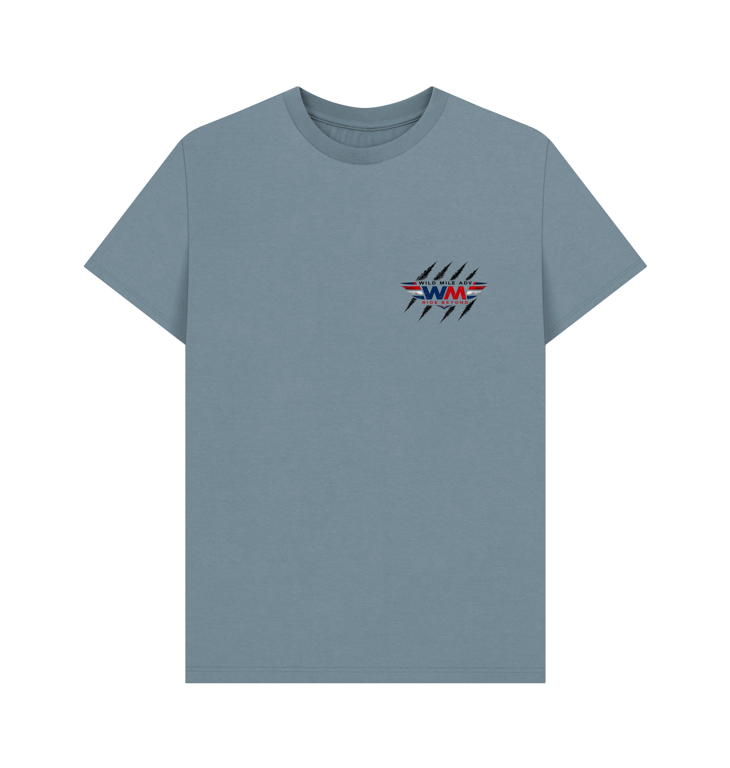 Stone Blue Printed T-shirt Front