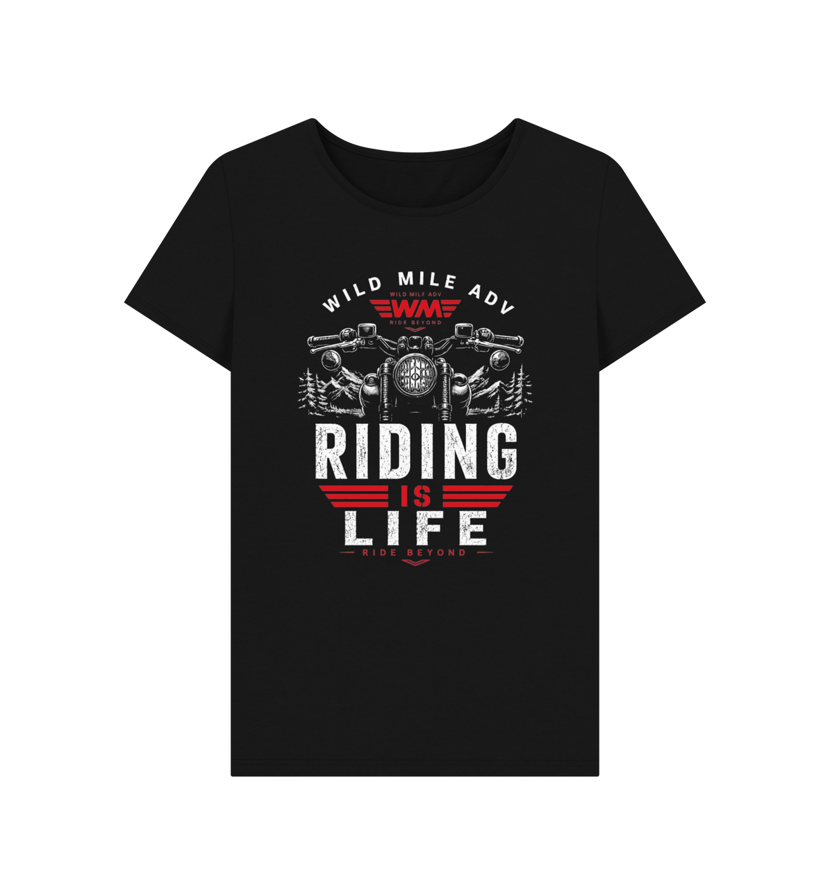 Black Printed T-shirt Front