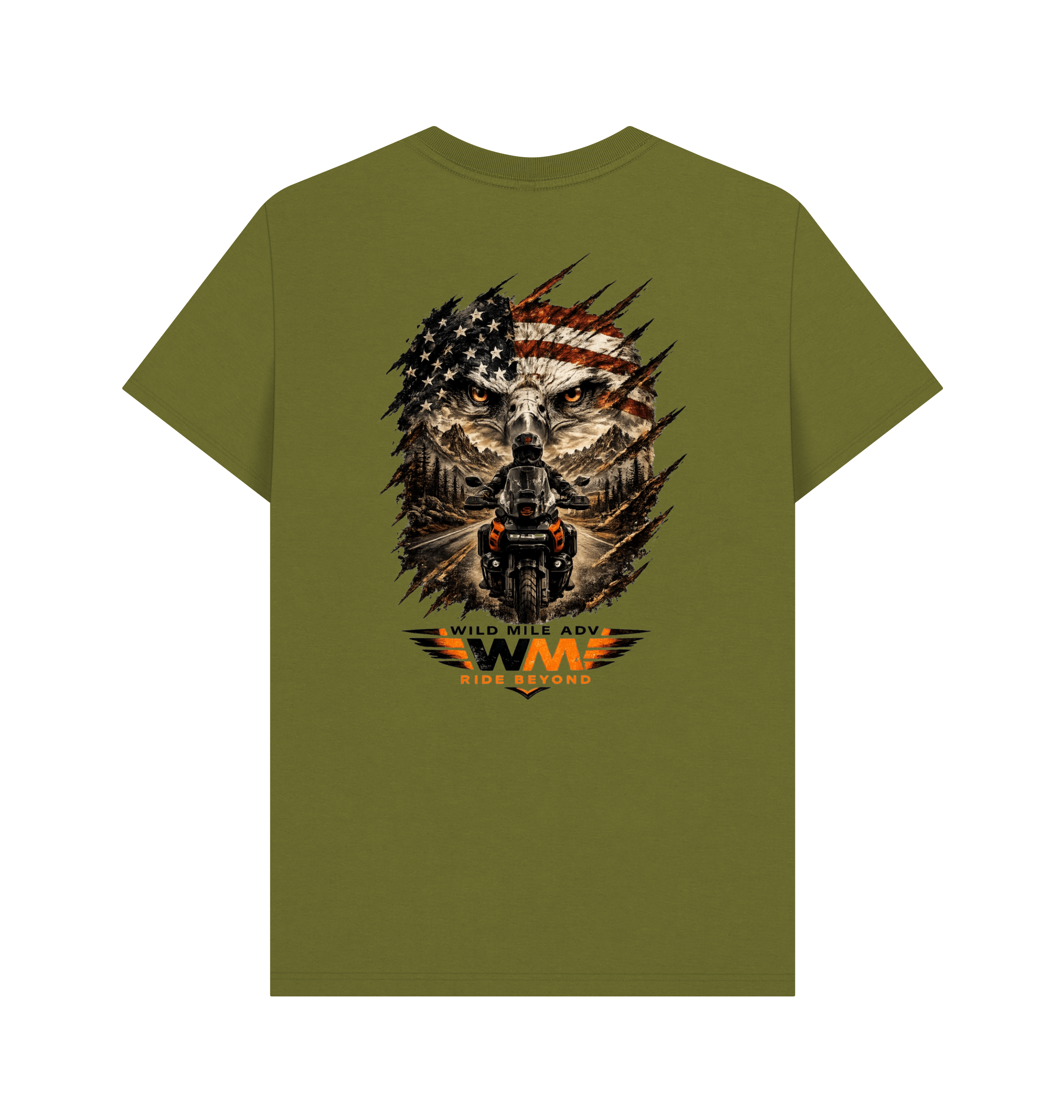 Moss Green Printed T-shirt Back