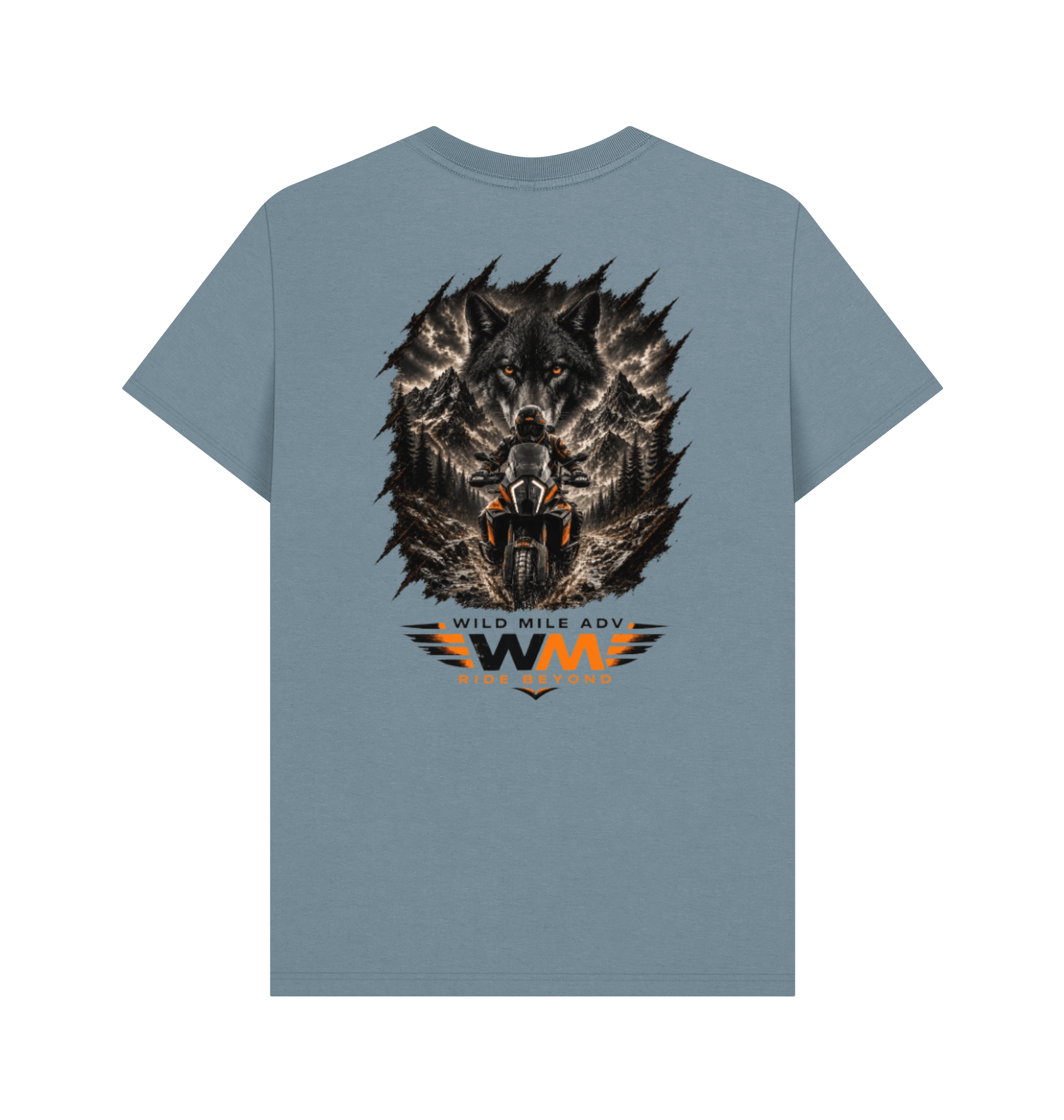 Stone Blue Printed T-shirt Back