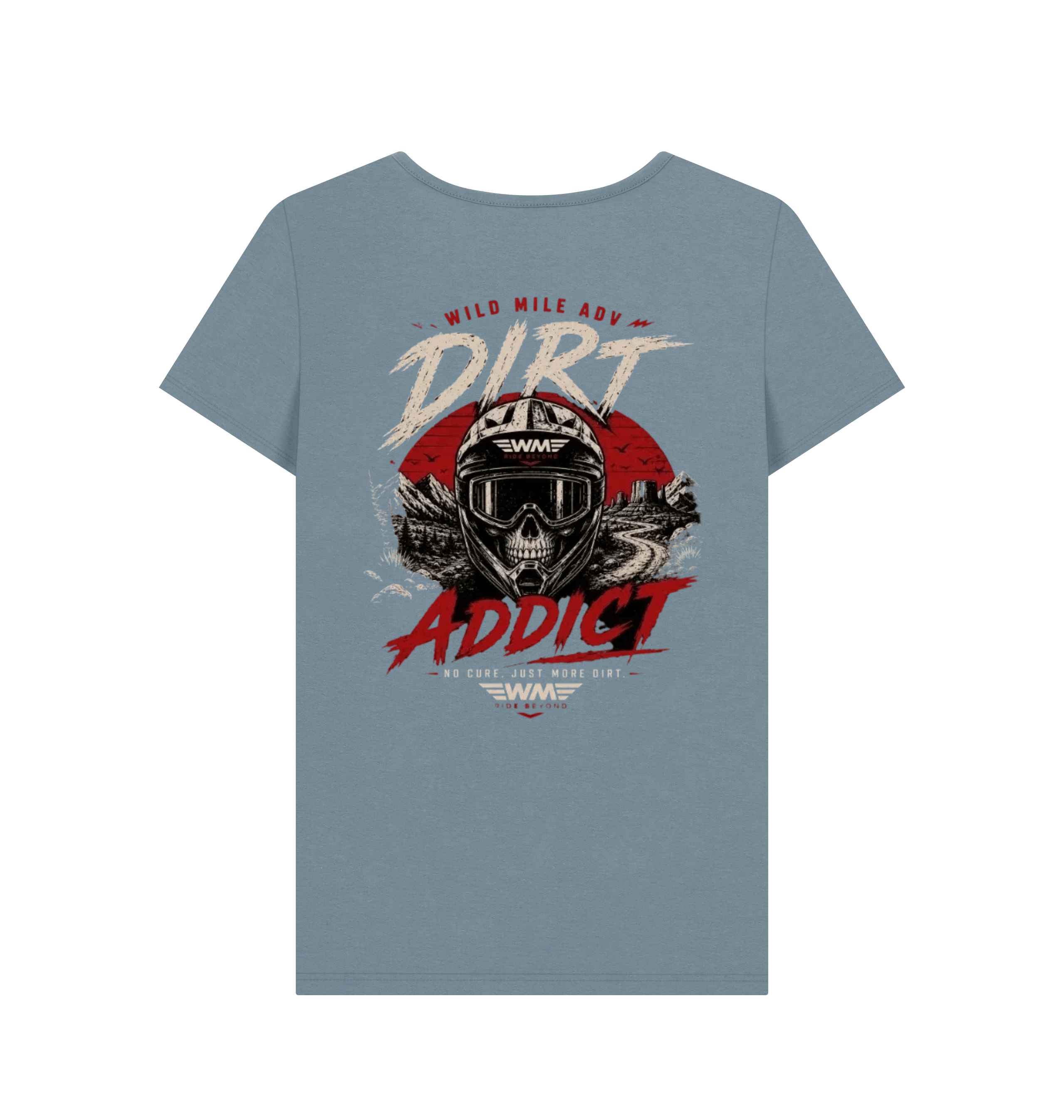 Stone Blue Printed T-shirt Back