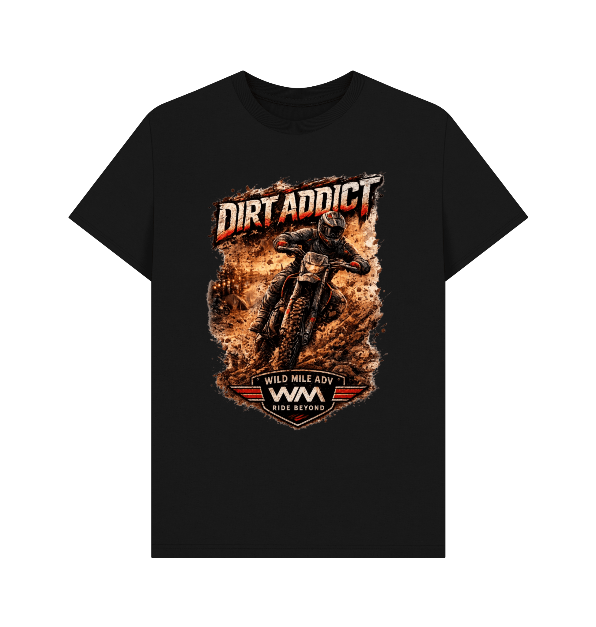 WMADV - Dirt Addict Full On Tee - Wild Mile ADVPrinted T-shirt