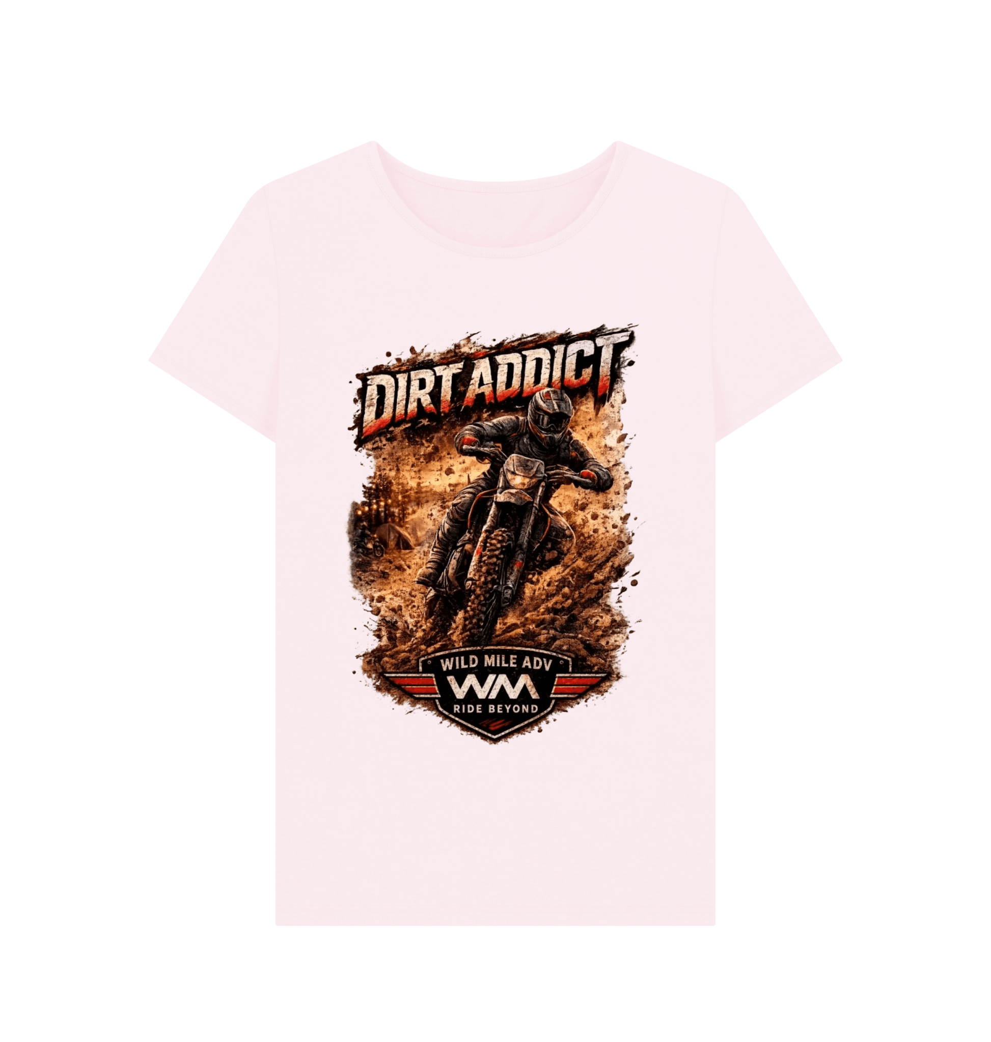WMADV - Women's Dirt Addict Full On Crew Tee - Wild Mile ADVPrinted T-shirt