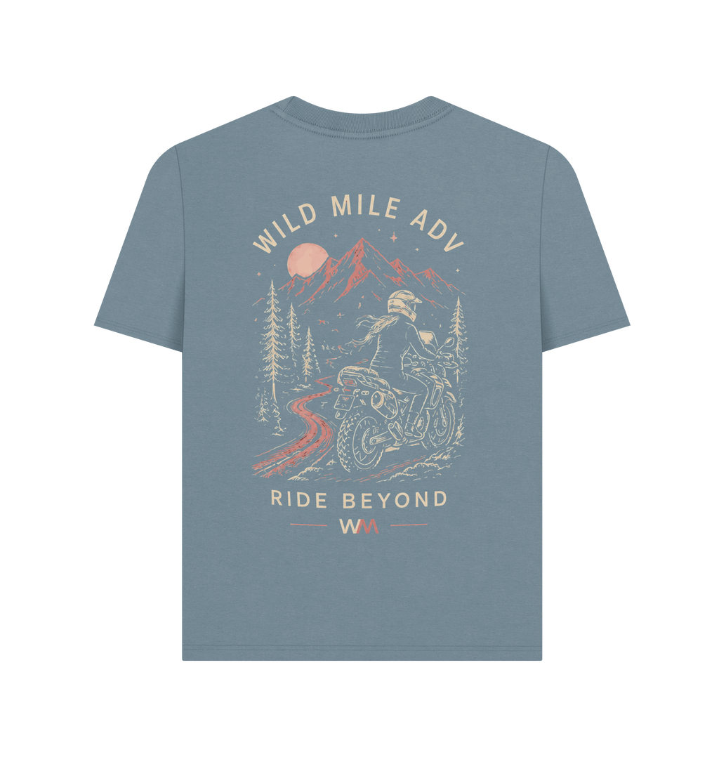 Stone Blue Printed T-shirt Back