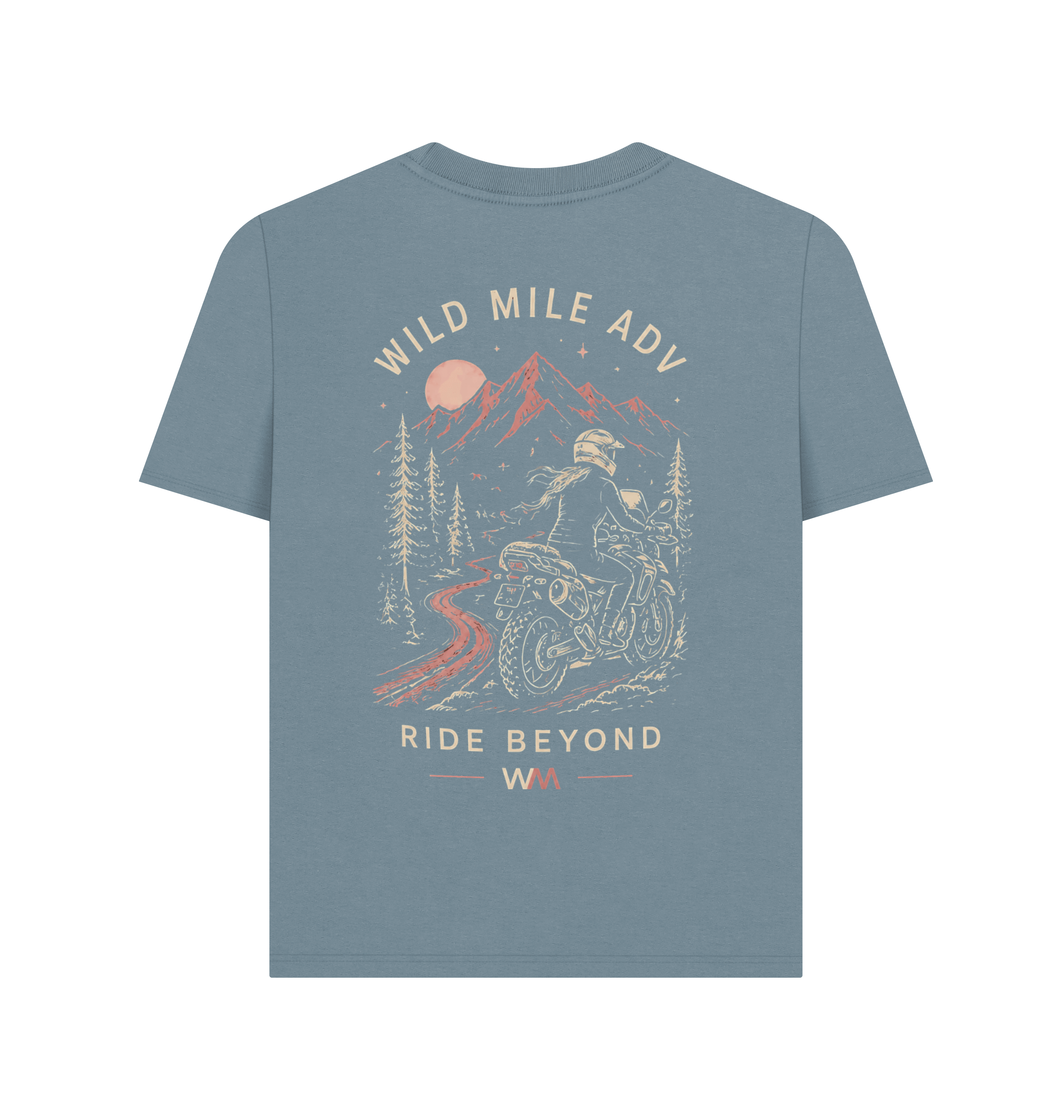 Stone Blue Printed T-shirt Back