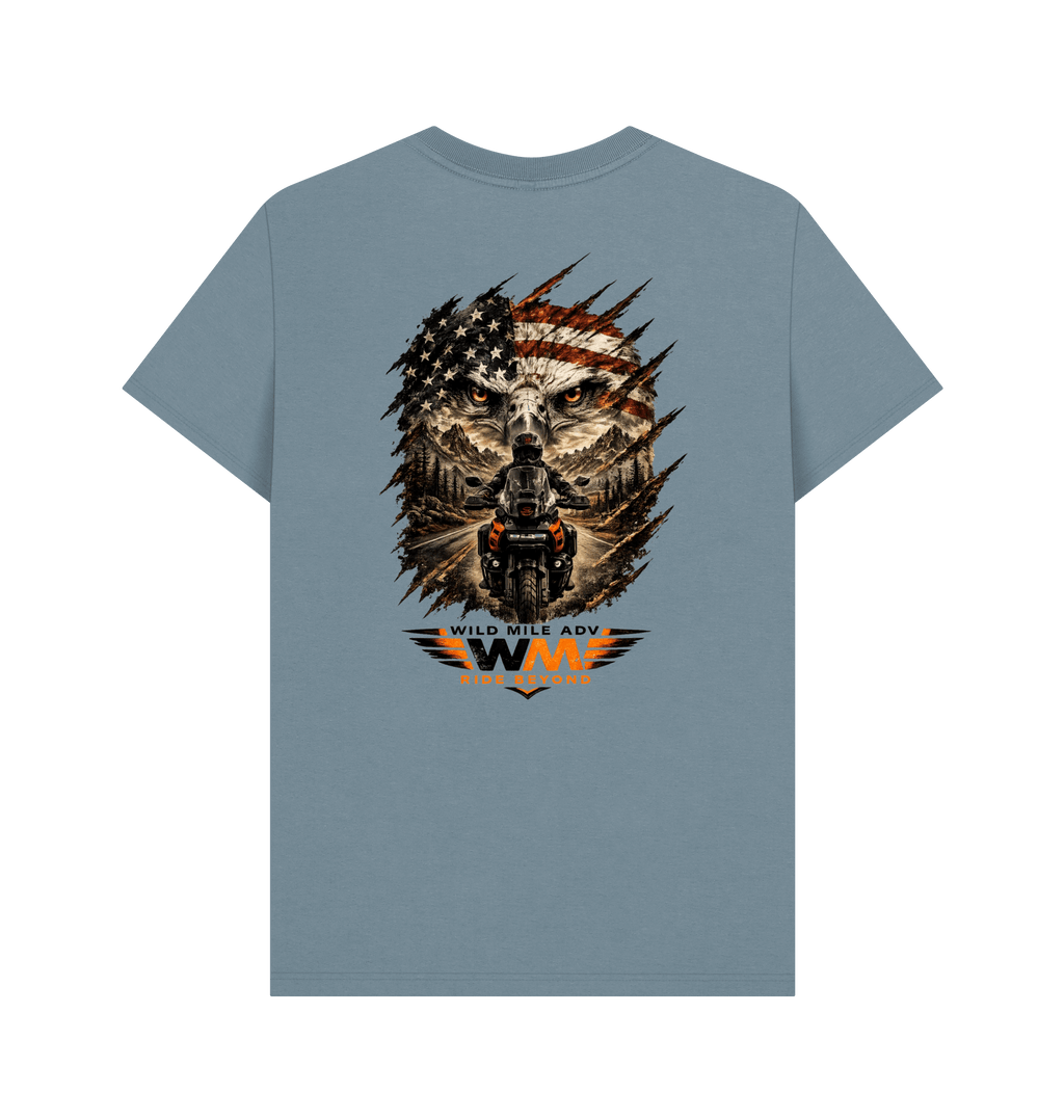 Stone Blue Printed T-shirt Back