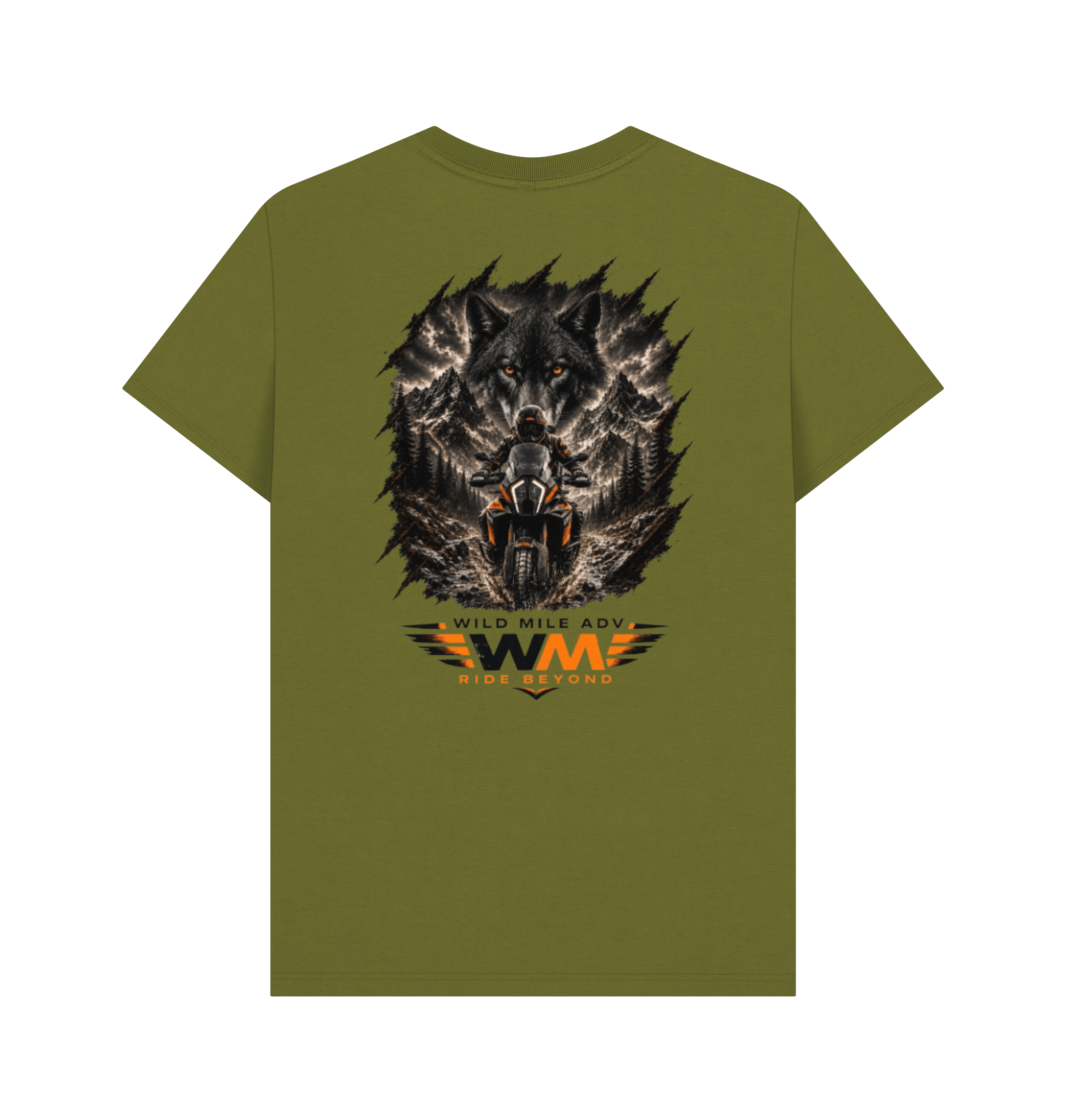 Moss Green Printed T-shirt Back