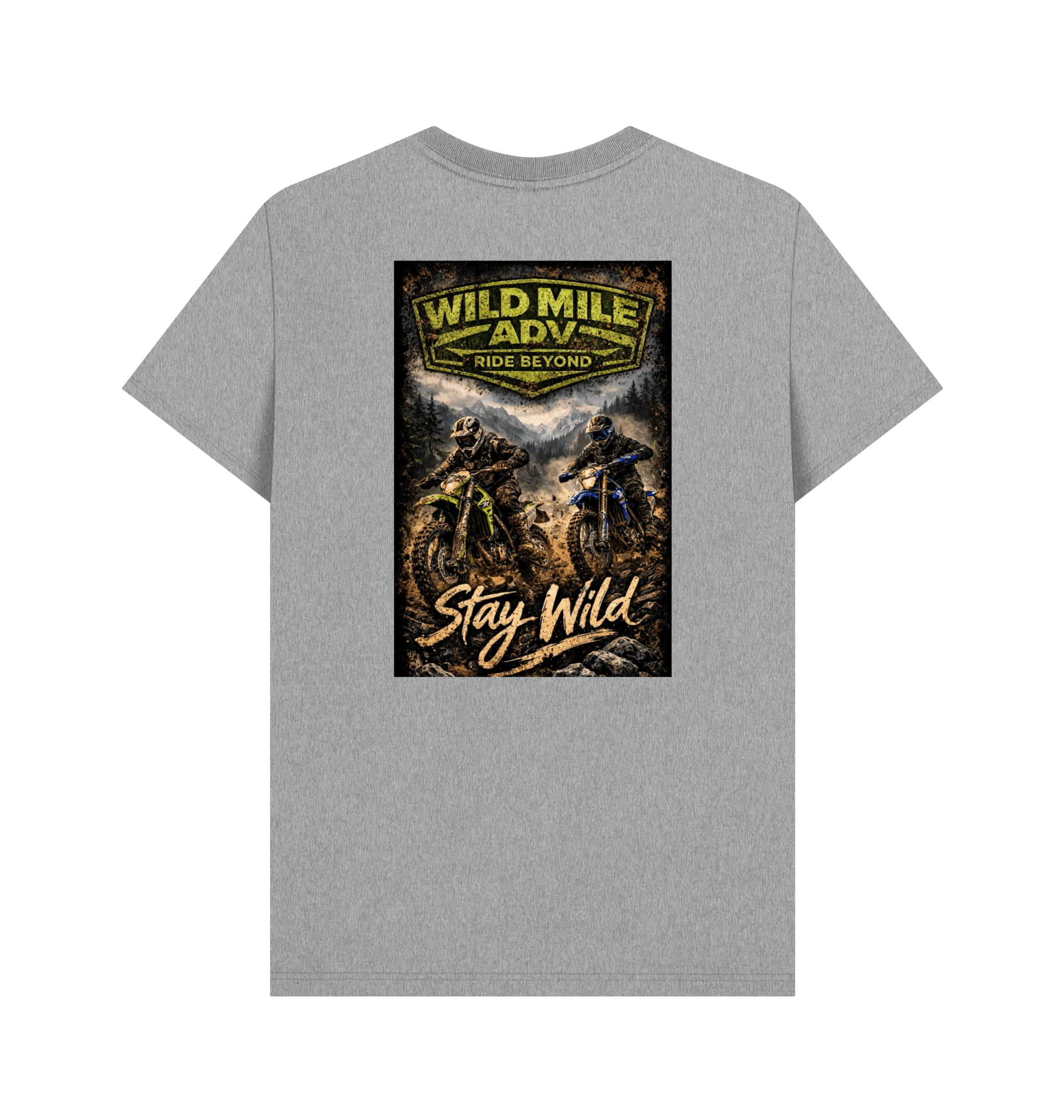 Athletic Grey Printed T-shirt Back