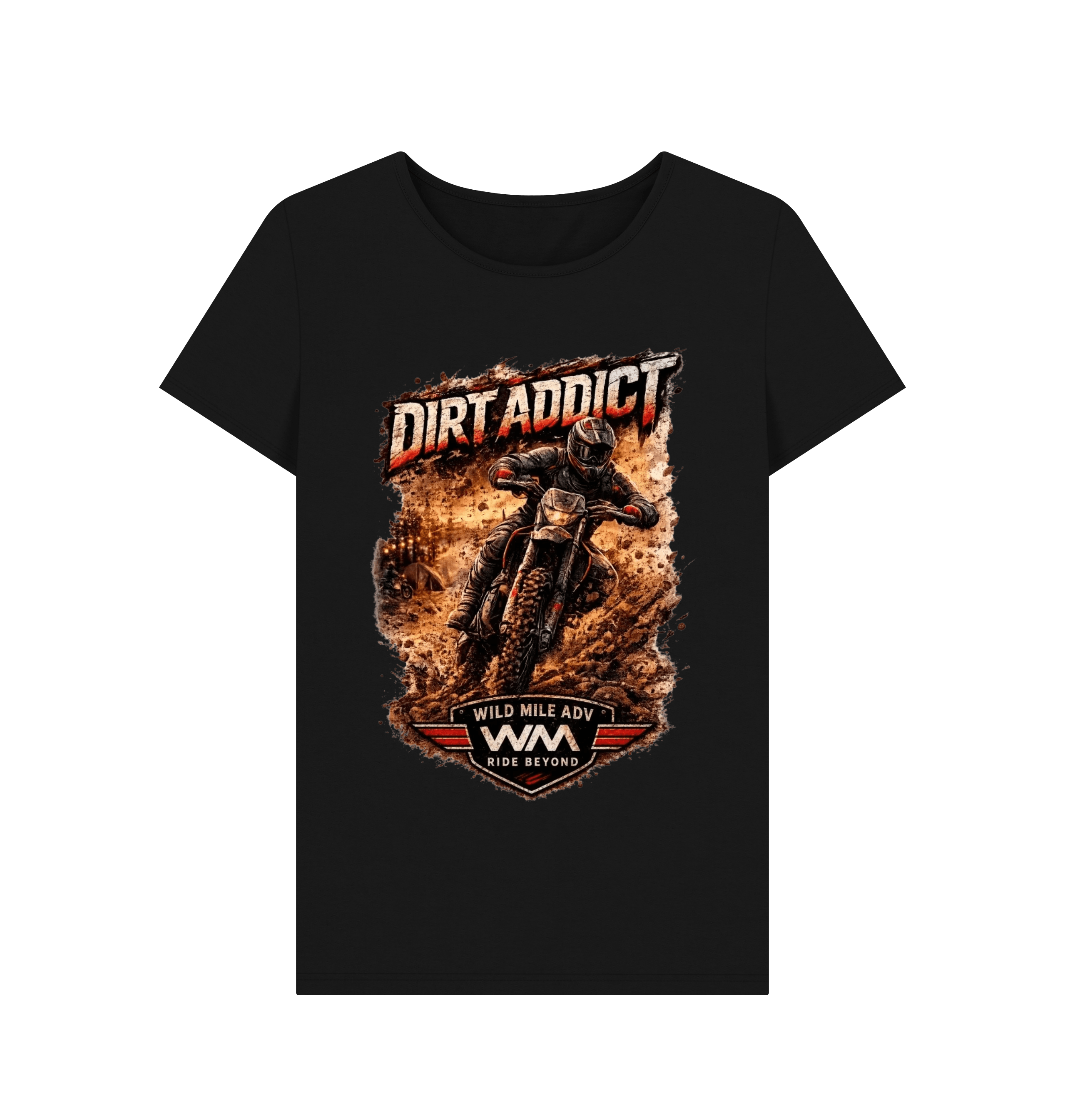 Black Printed T-shirt Front