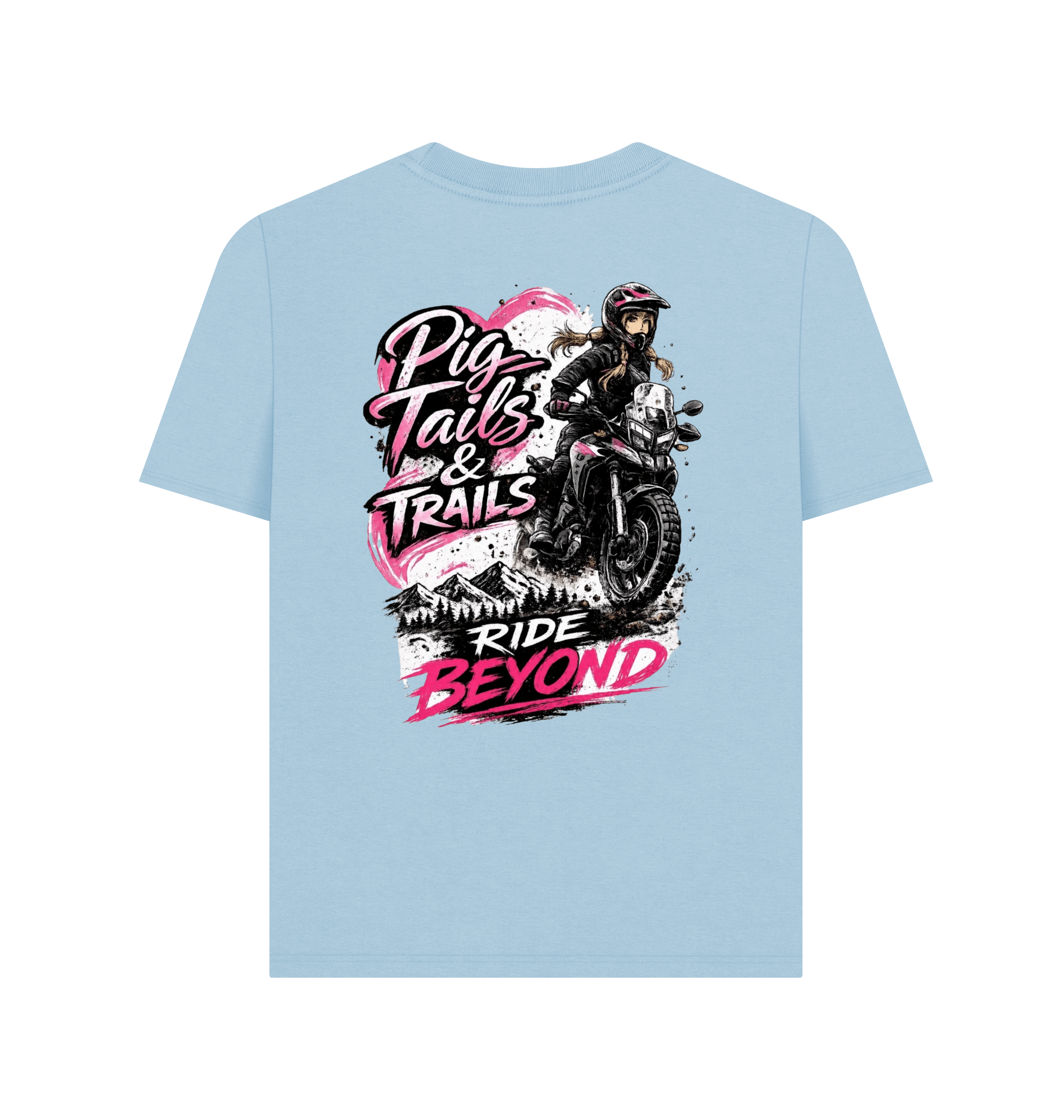 Milky Blue Printed T-shirt Back