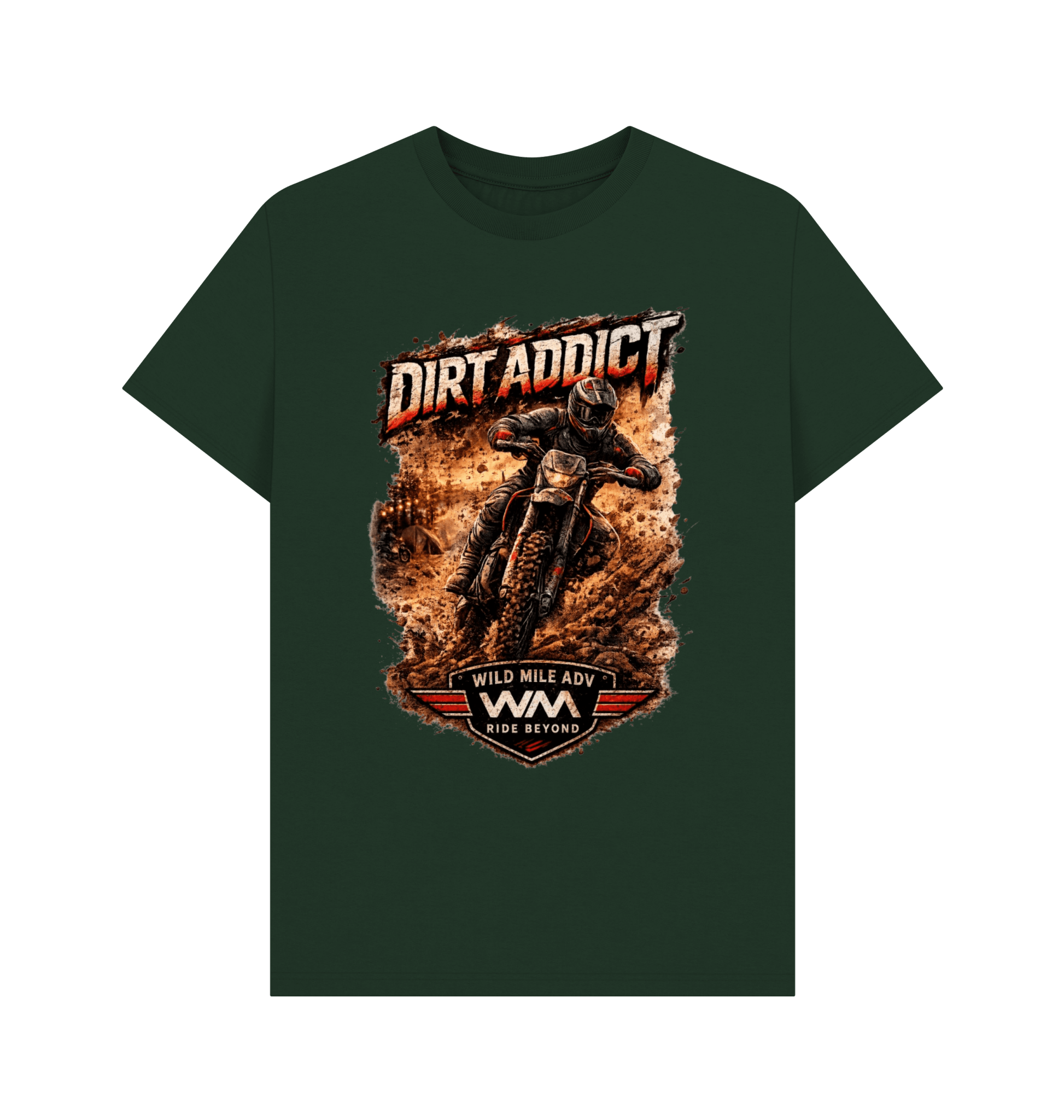 WMADV - Dirt Addict Full On Tee - Wild Mile ADVPrinted T-shirt