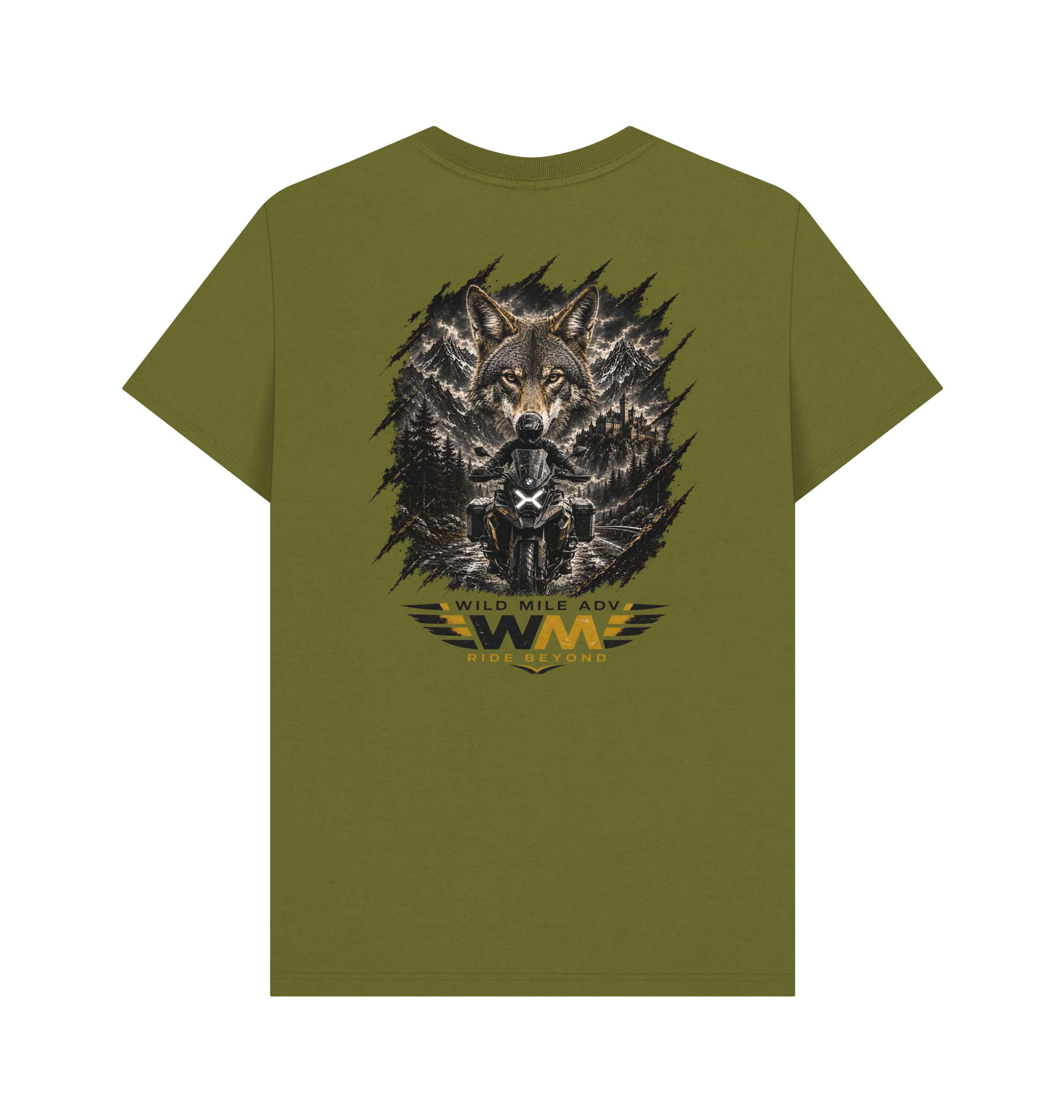 Moss Green Printed T-shirt Back