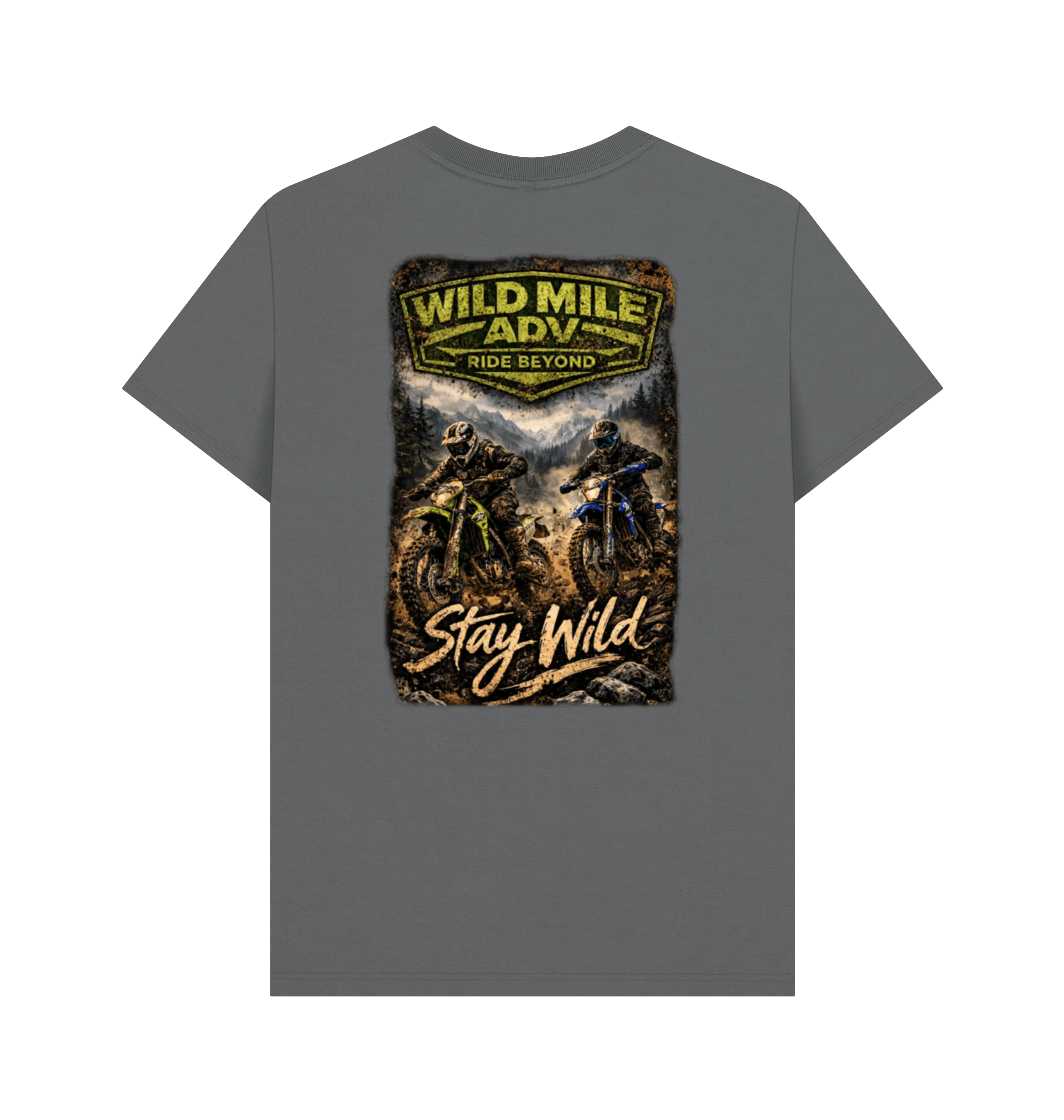 Slate Grey Printed T-shirt Back