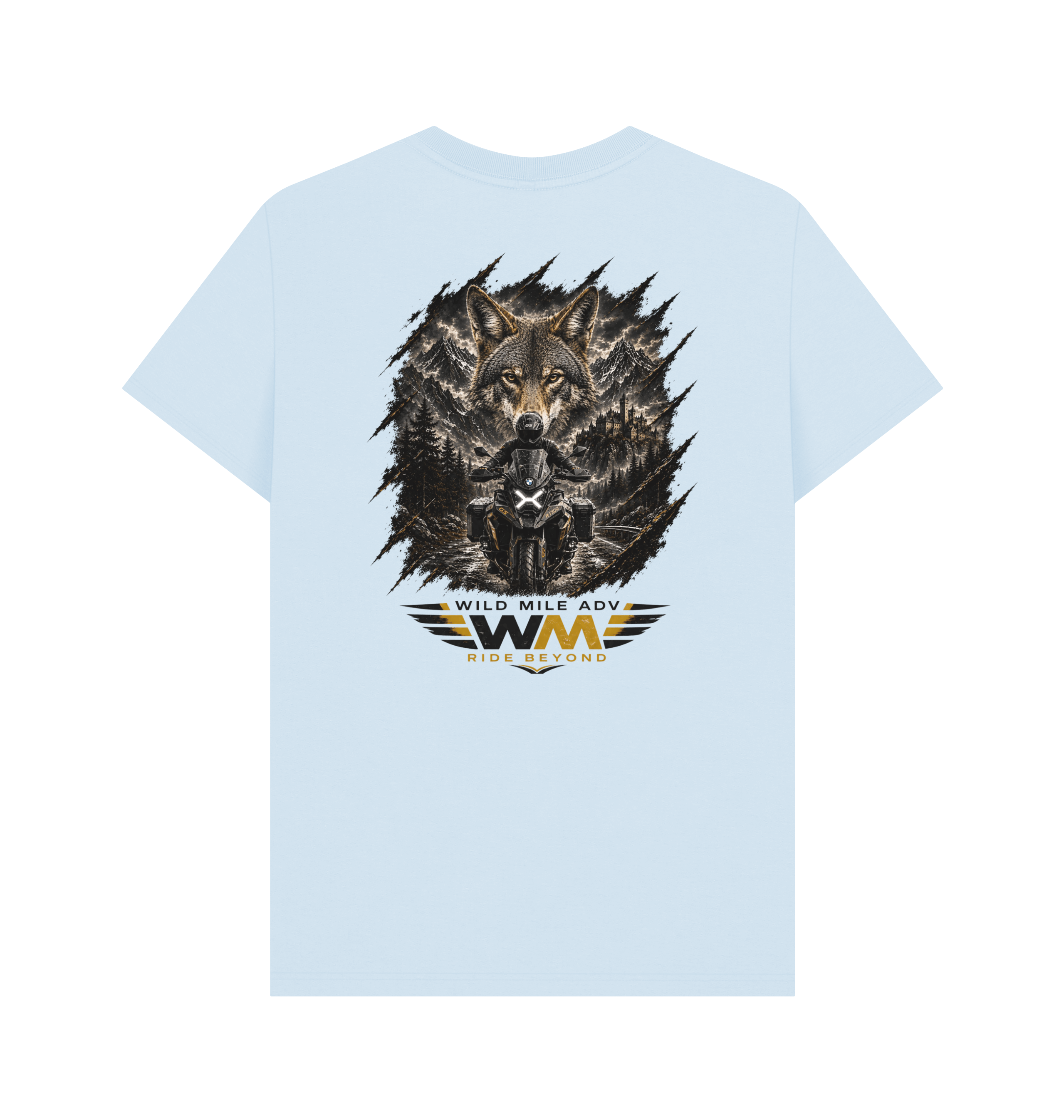 Sky Blue Printed T-shirt Back