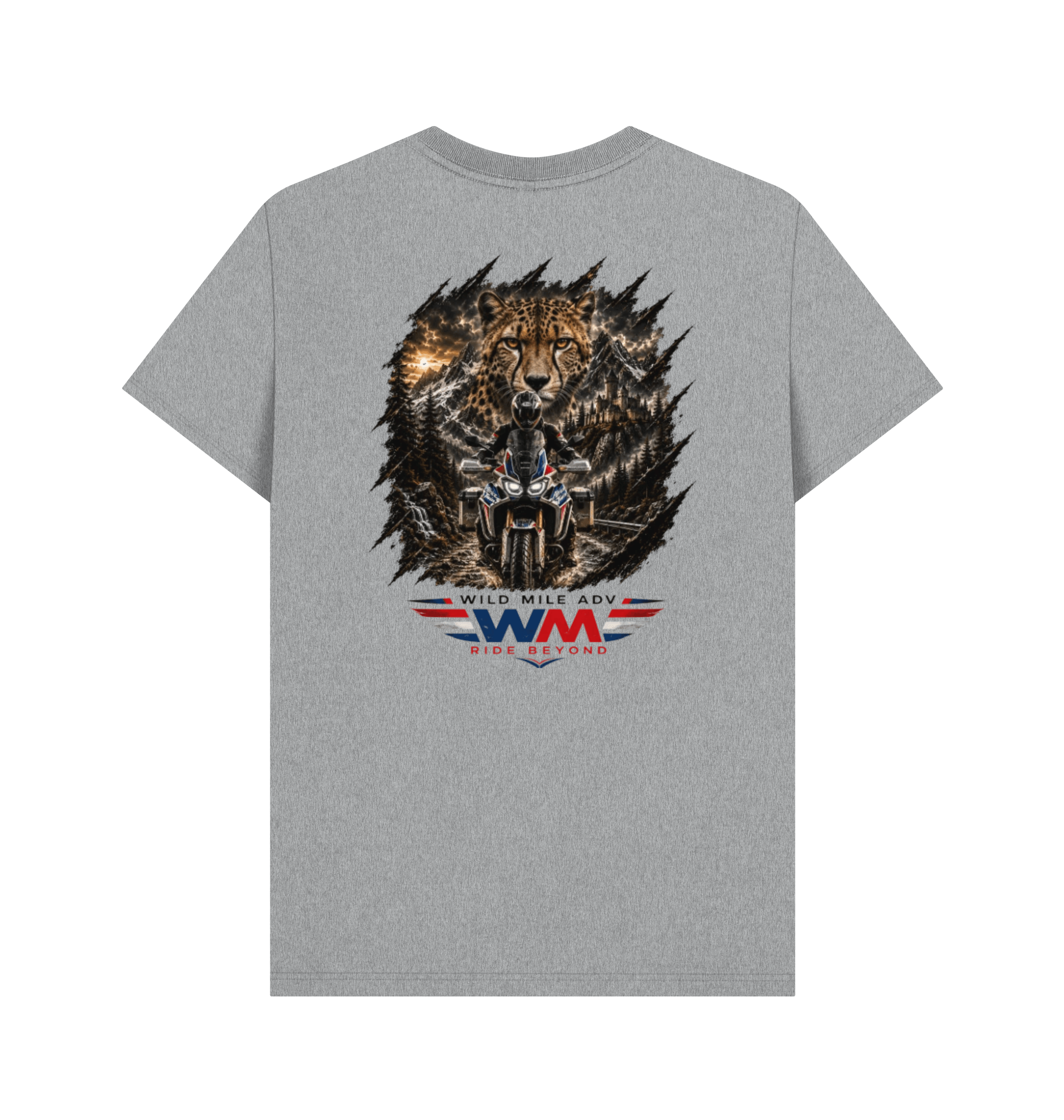 Athletic Grey Printed T-shirt Back