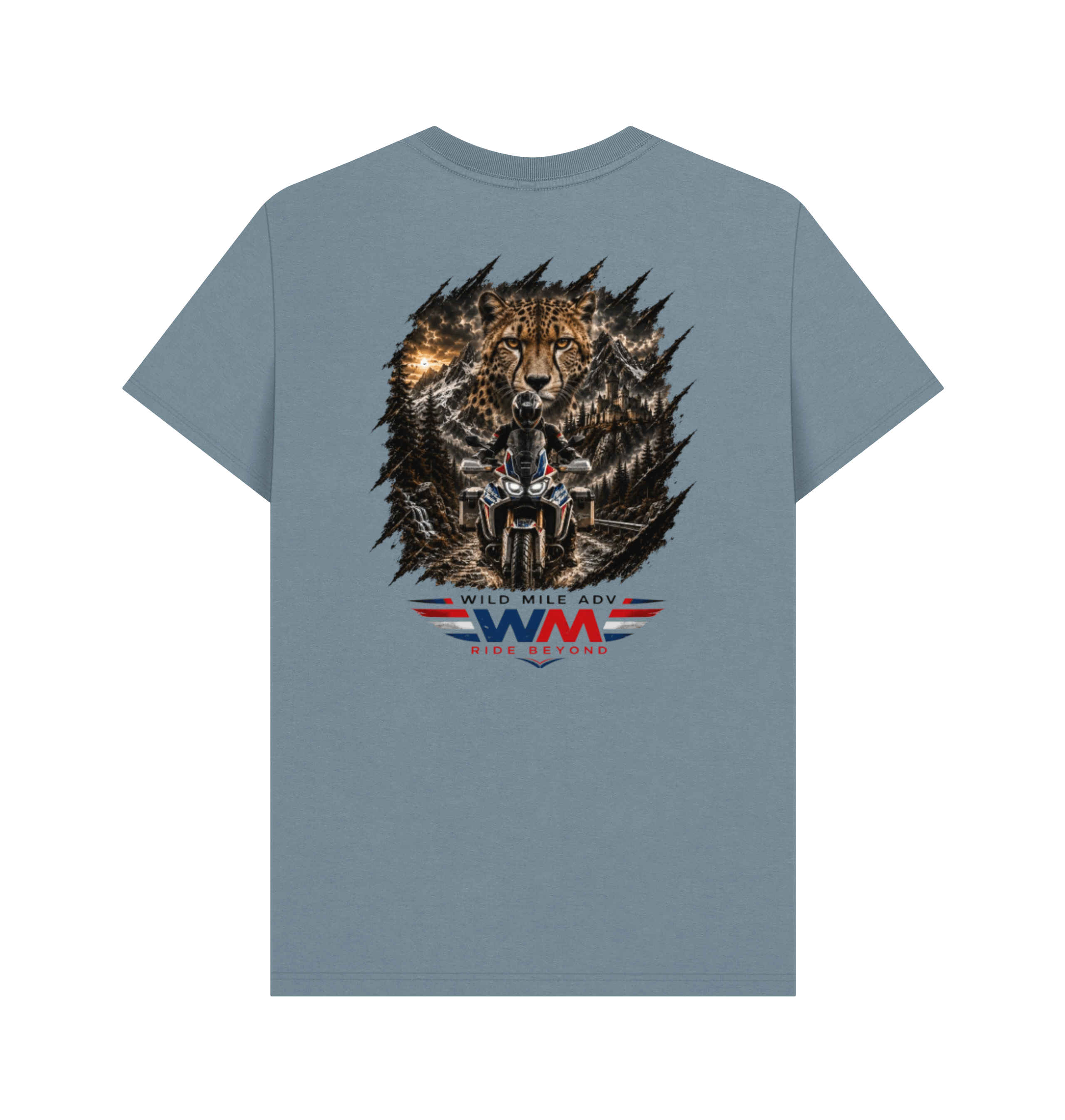 Stone Blue Printed T-shirt Back