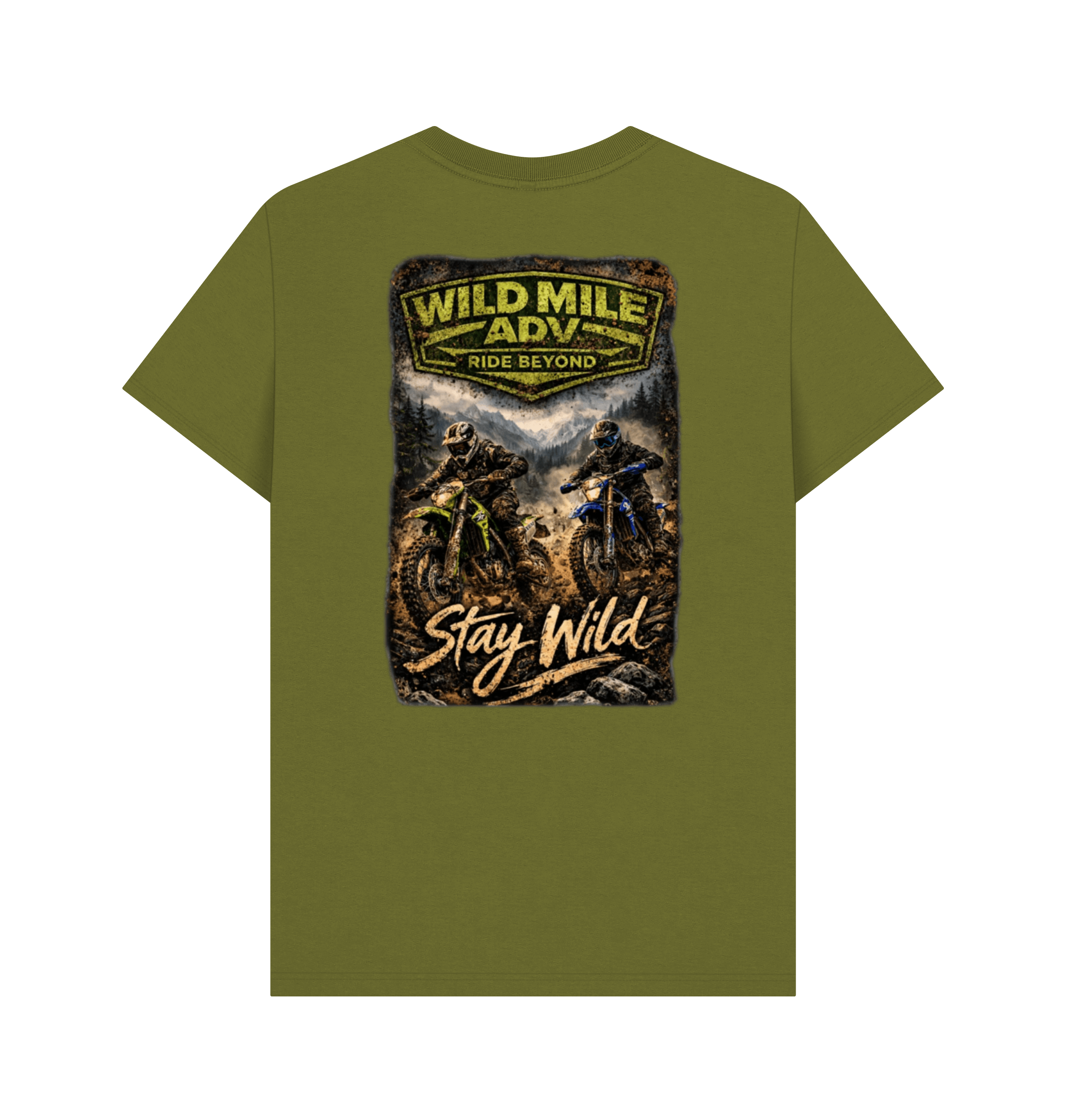 Moss Green Printed T-shirt Back