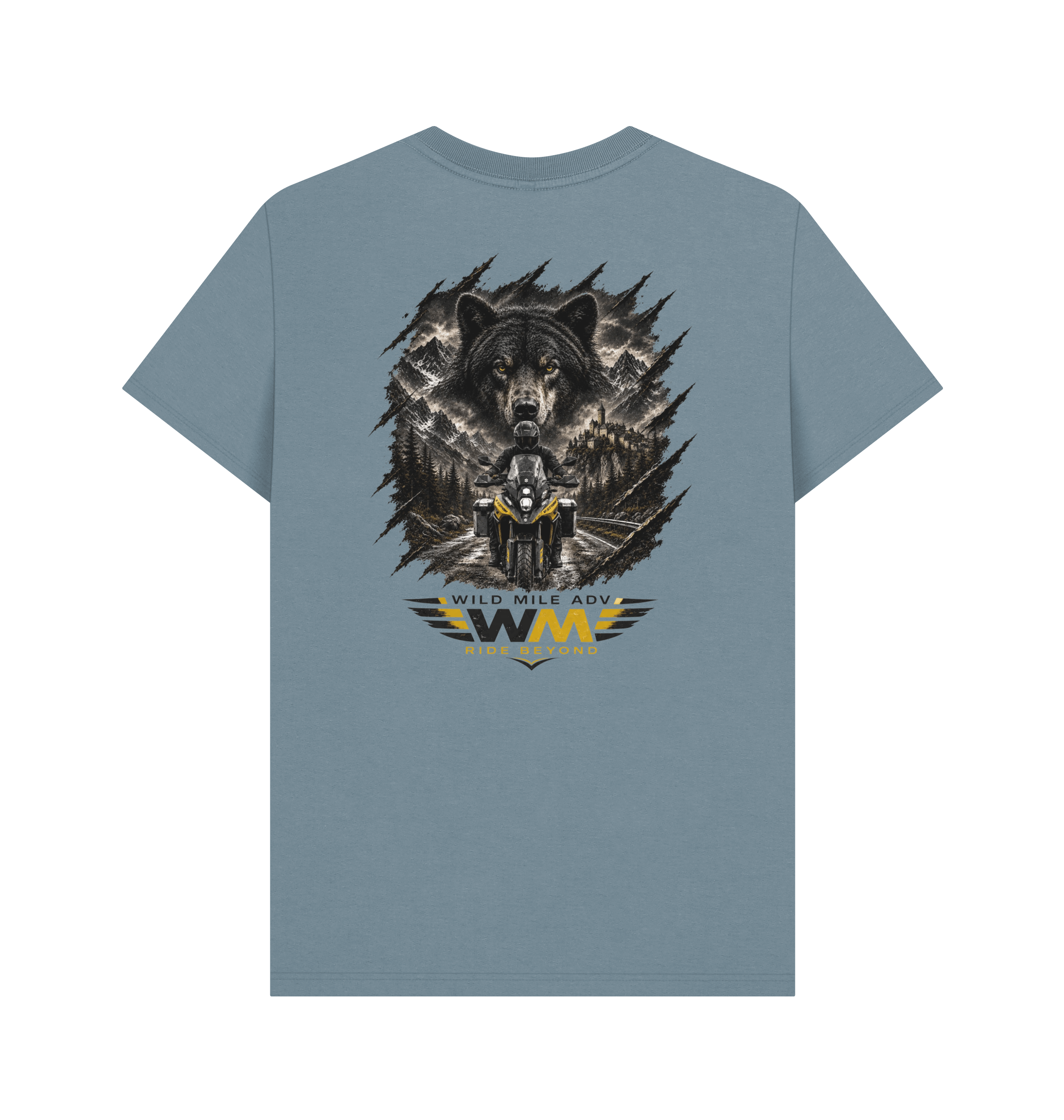 Stone Blue Printed T-shirt Back