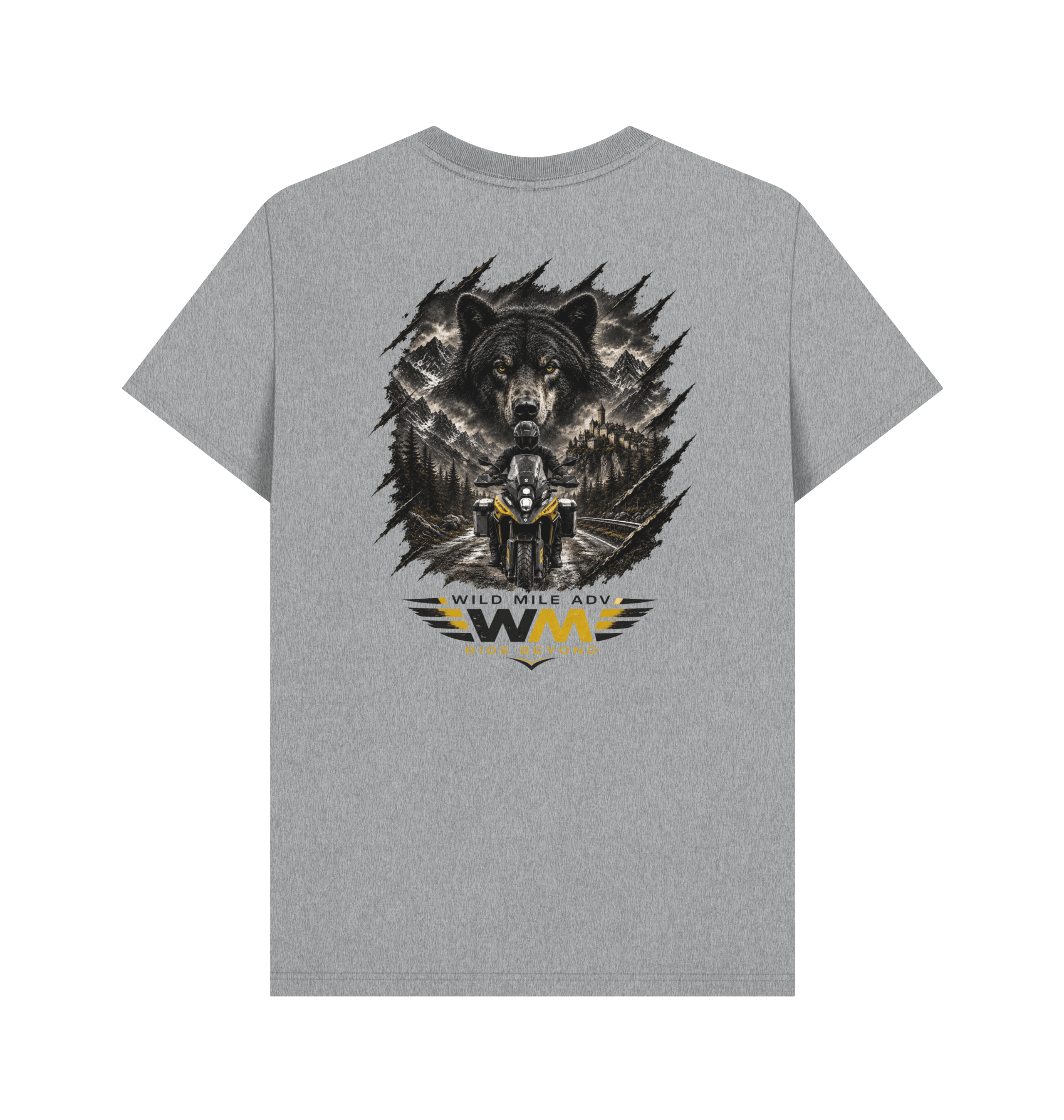 Athletic Grey Printed T-shirt Back