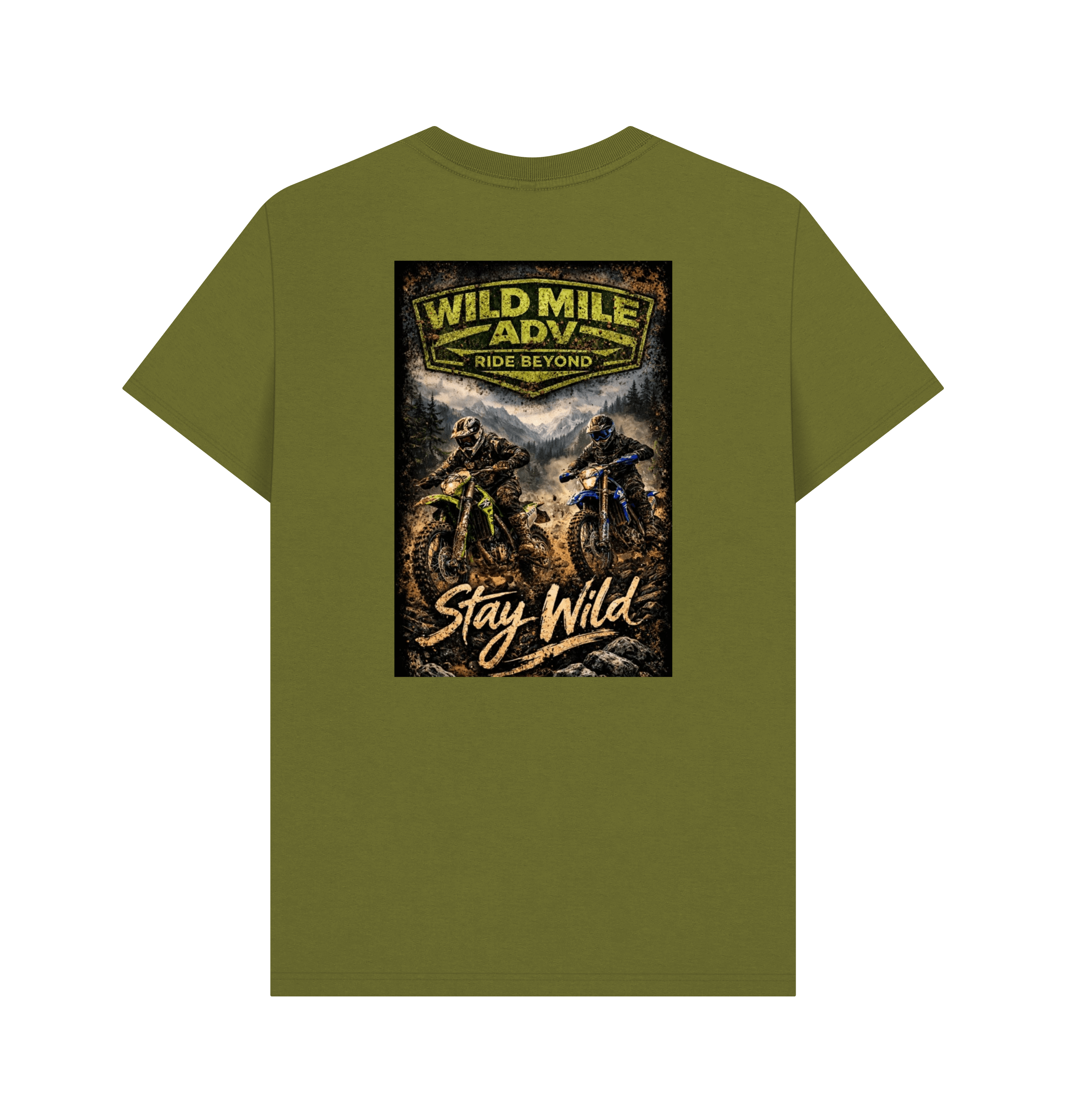 Moss Green Printed T-shirt Back