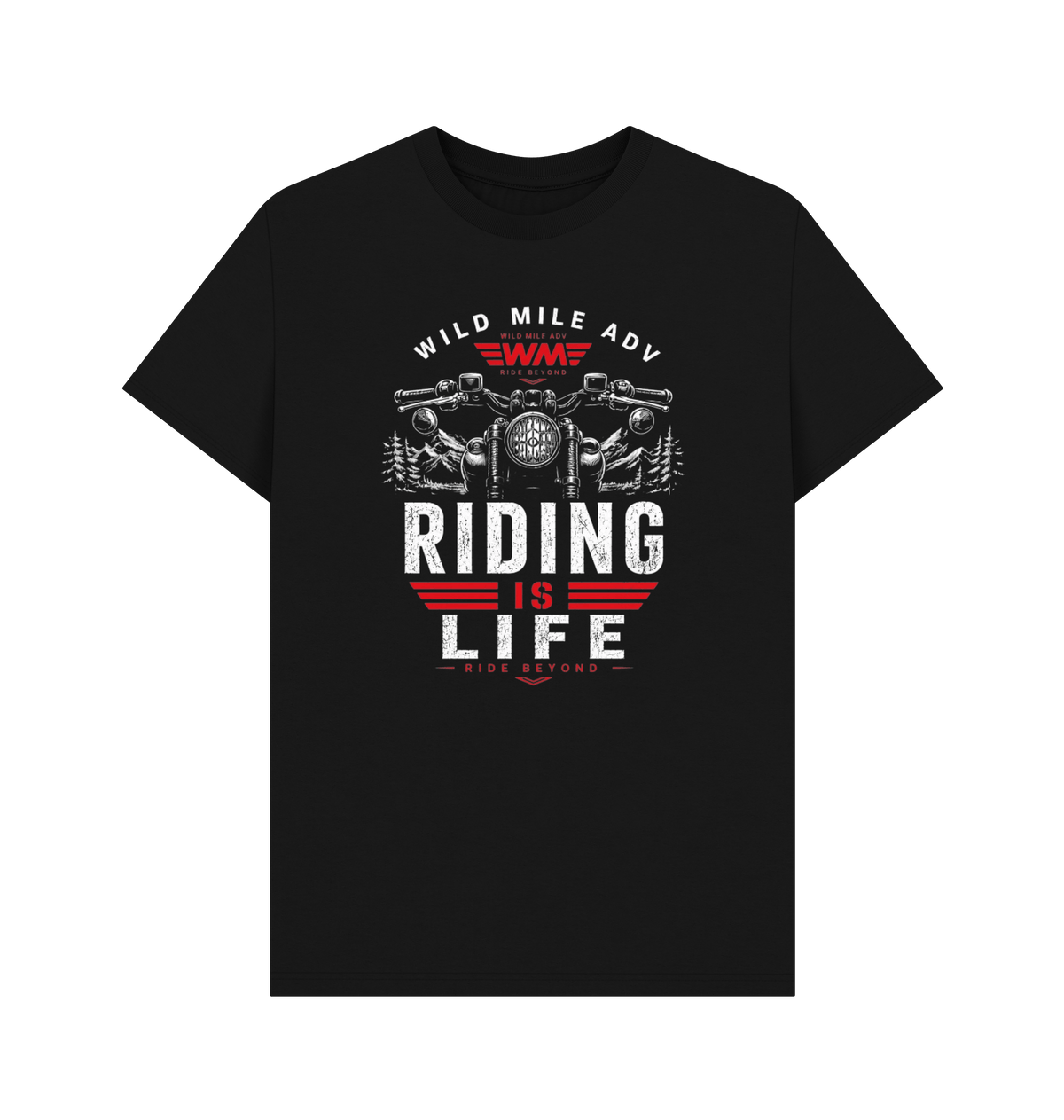 Black Printed T-shirt Front