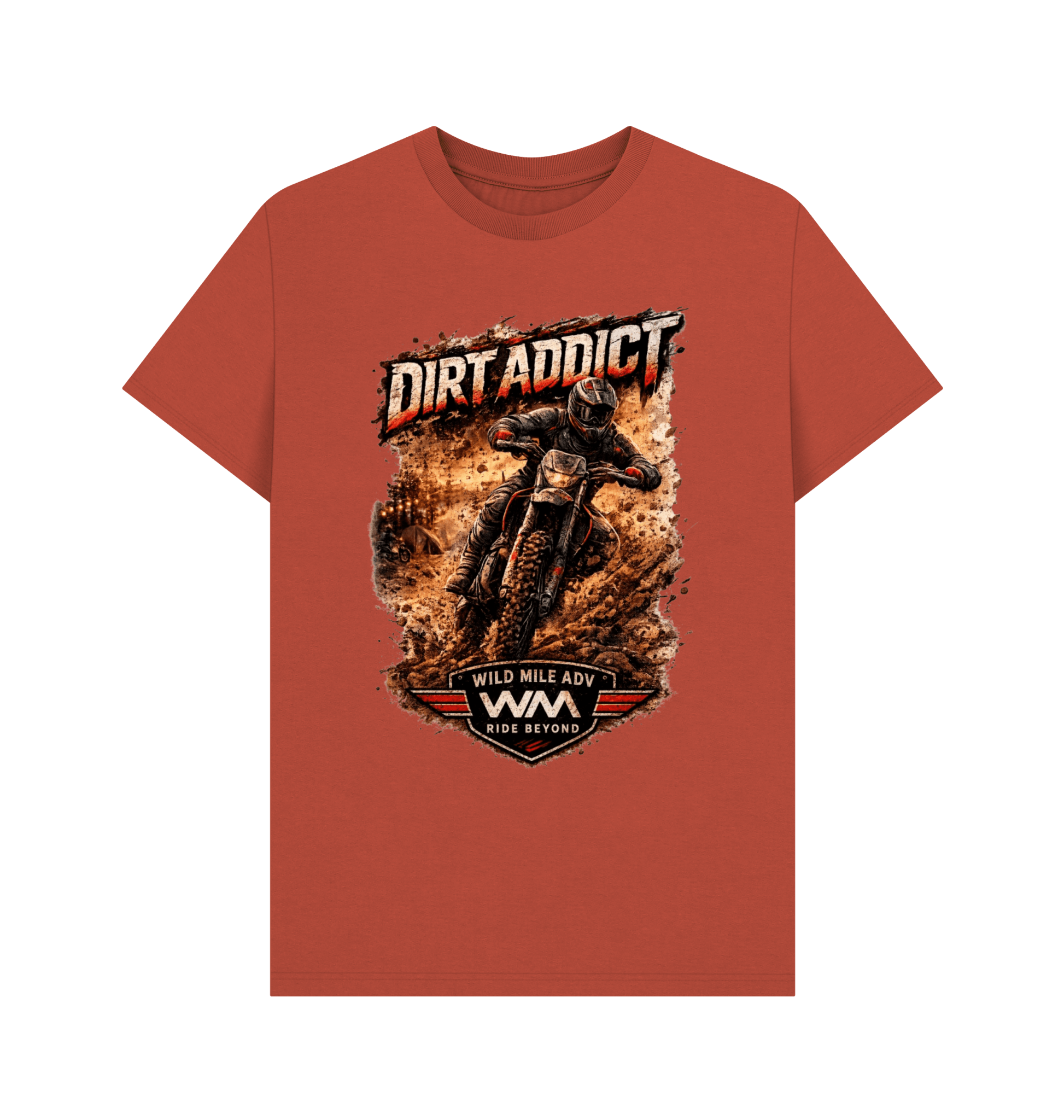 WMADV - Dirt Addict Full On Tee - Wild Mile ADVPrinted T-shirt