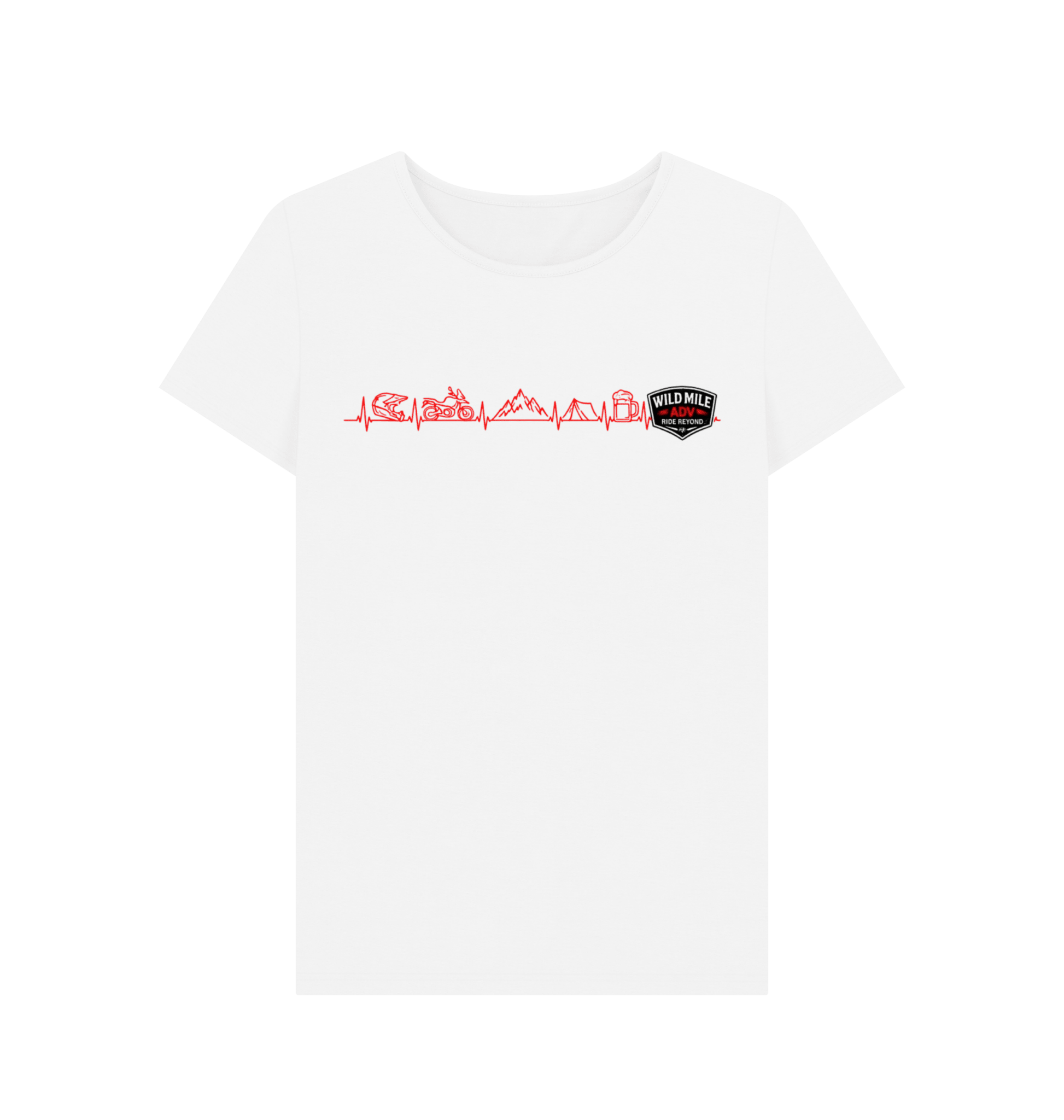 WMADV - Women's Heart Rate Crew Tee - Wild Mile ADVPrinted T-shirt