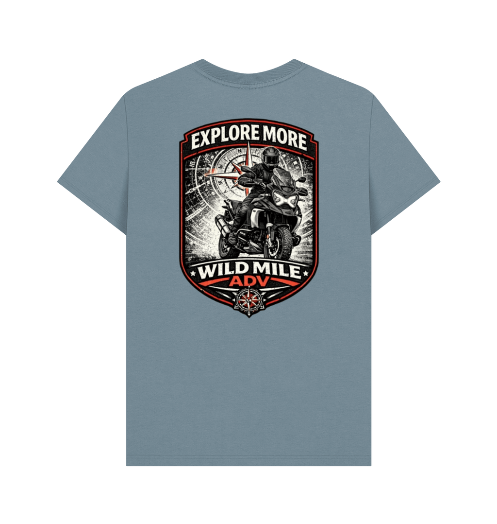 Stone Blue Printed T-shirt Back
