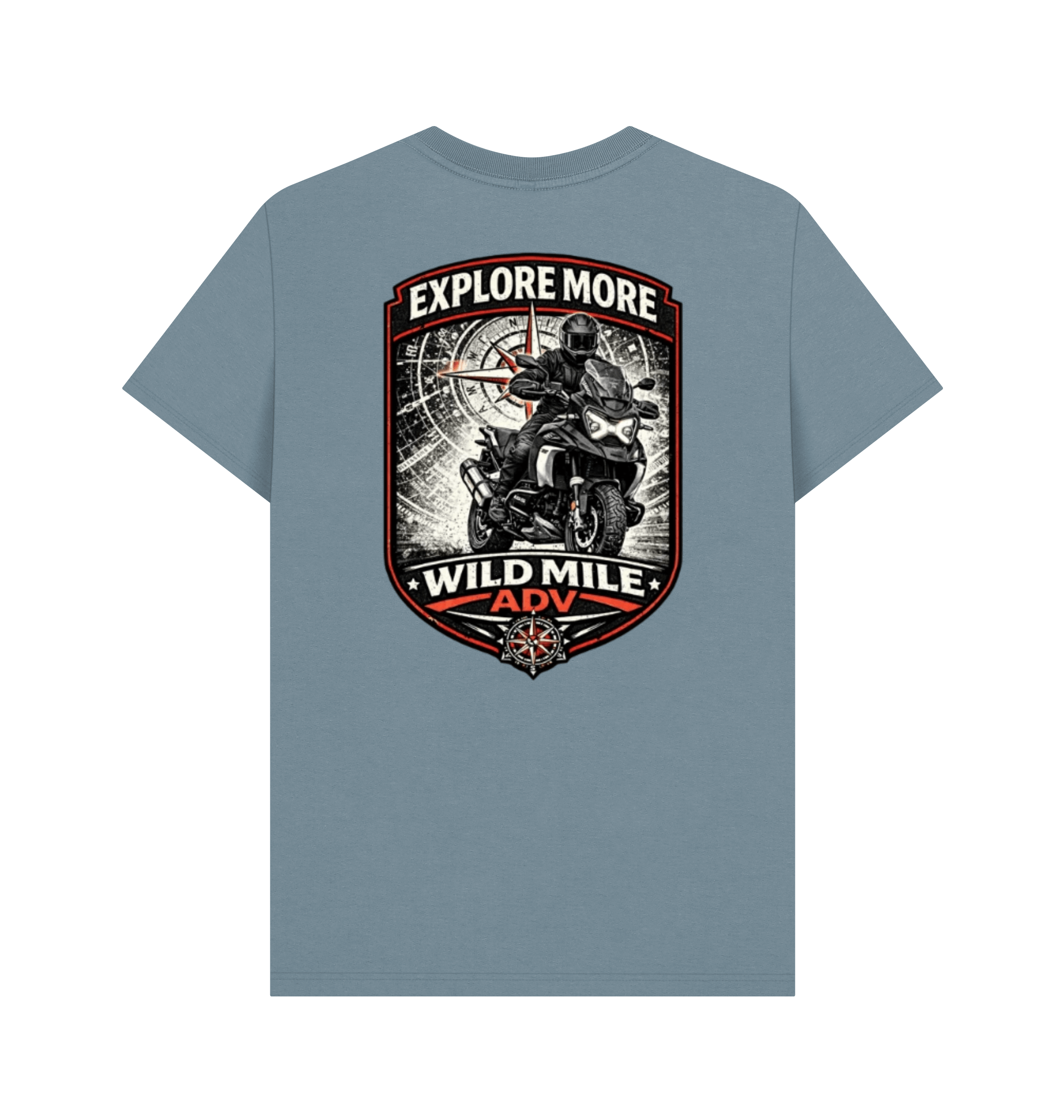 Stone Blue Printed T-shirt Back
