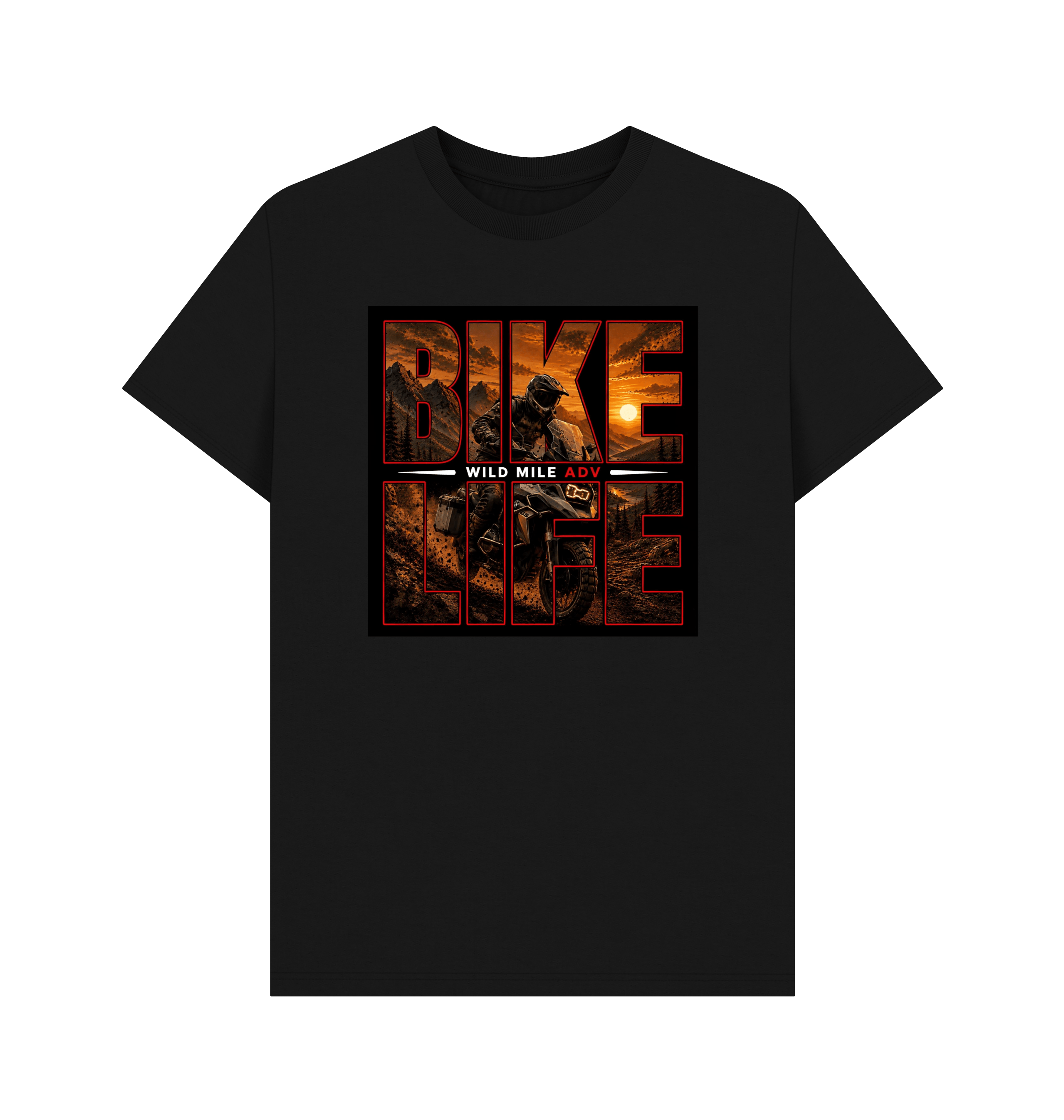 Black Printed T-shirt Front